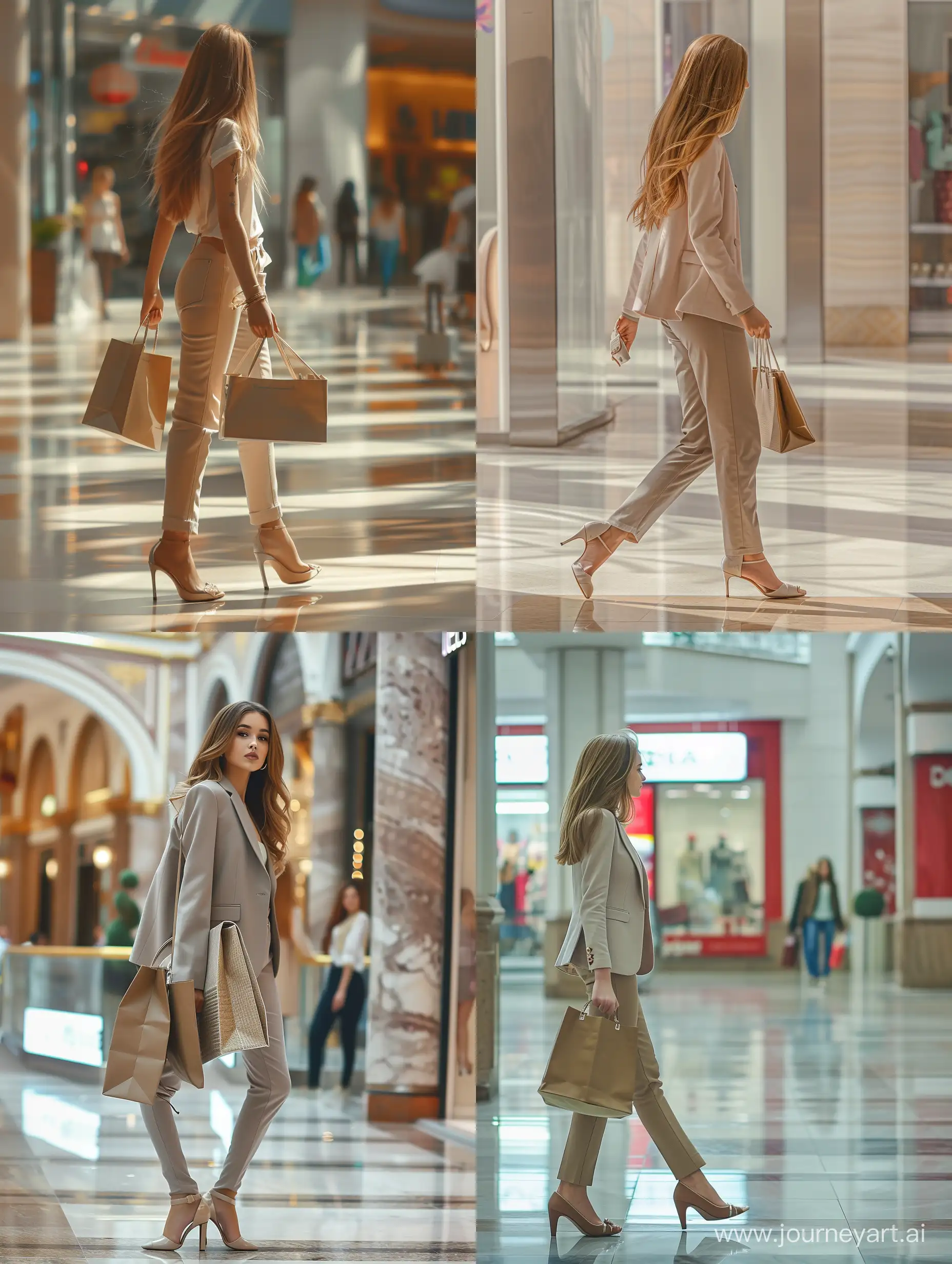 Stylish-Woman-Striding-Through-Shopping-Center-with-Fashionable-Bags