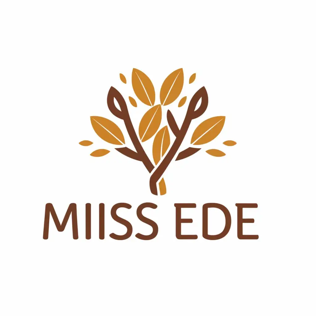a logo design,with the text "MISS EDE", main symbol: coffee tree 			,complex,be used in Automotive industry,clear background