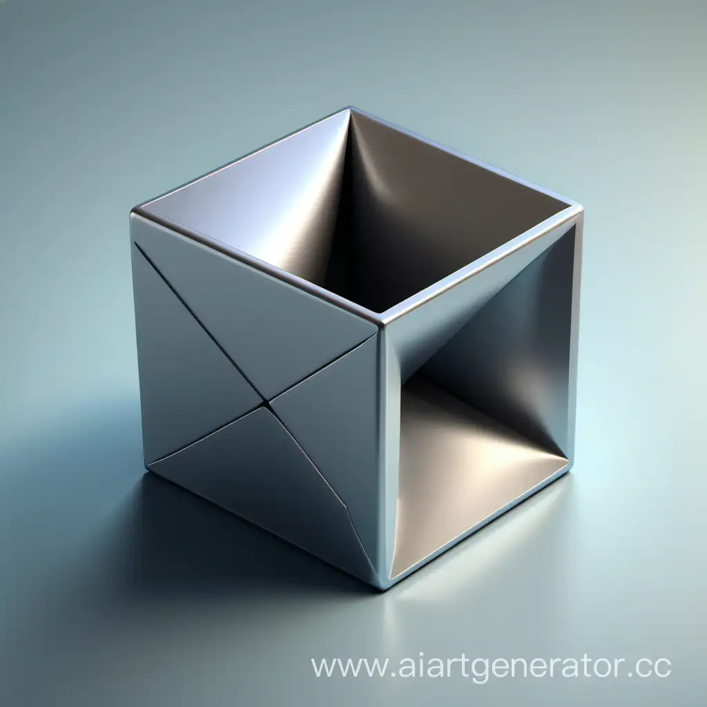 Isometric-Parallelepiped-Metal-Object