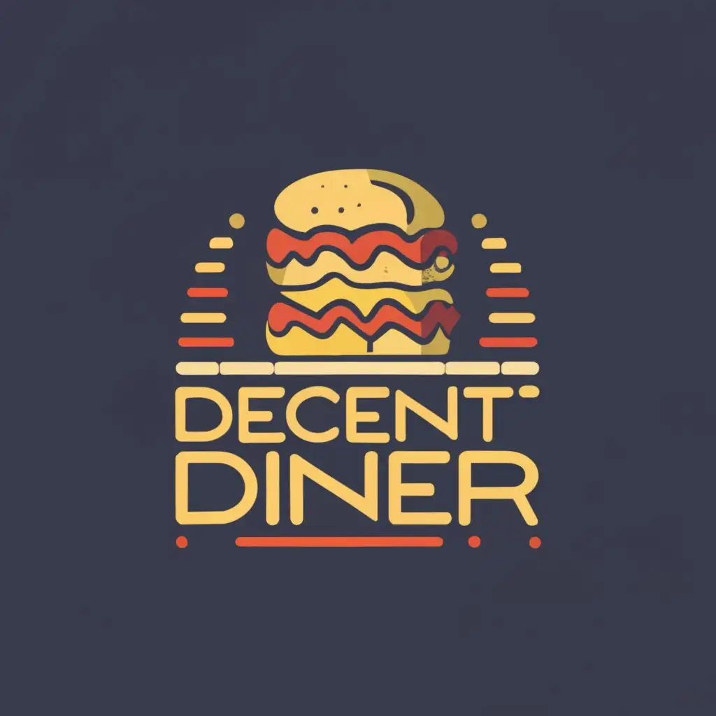 logo, "Decent Diner" mixing styles from crypto and art deco, with the text "Decent Diner", typography, be used in Restaurant industry
