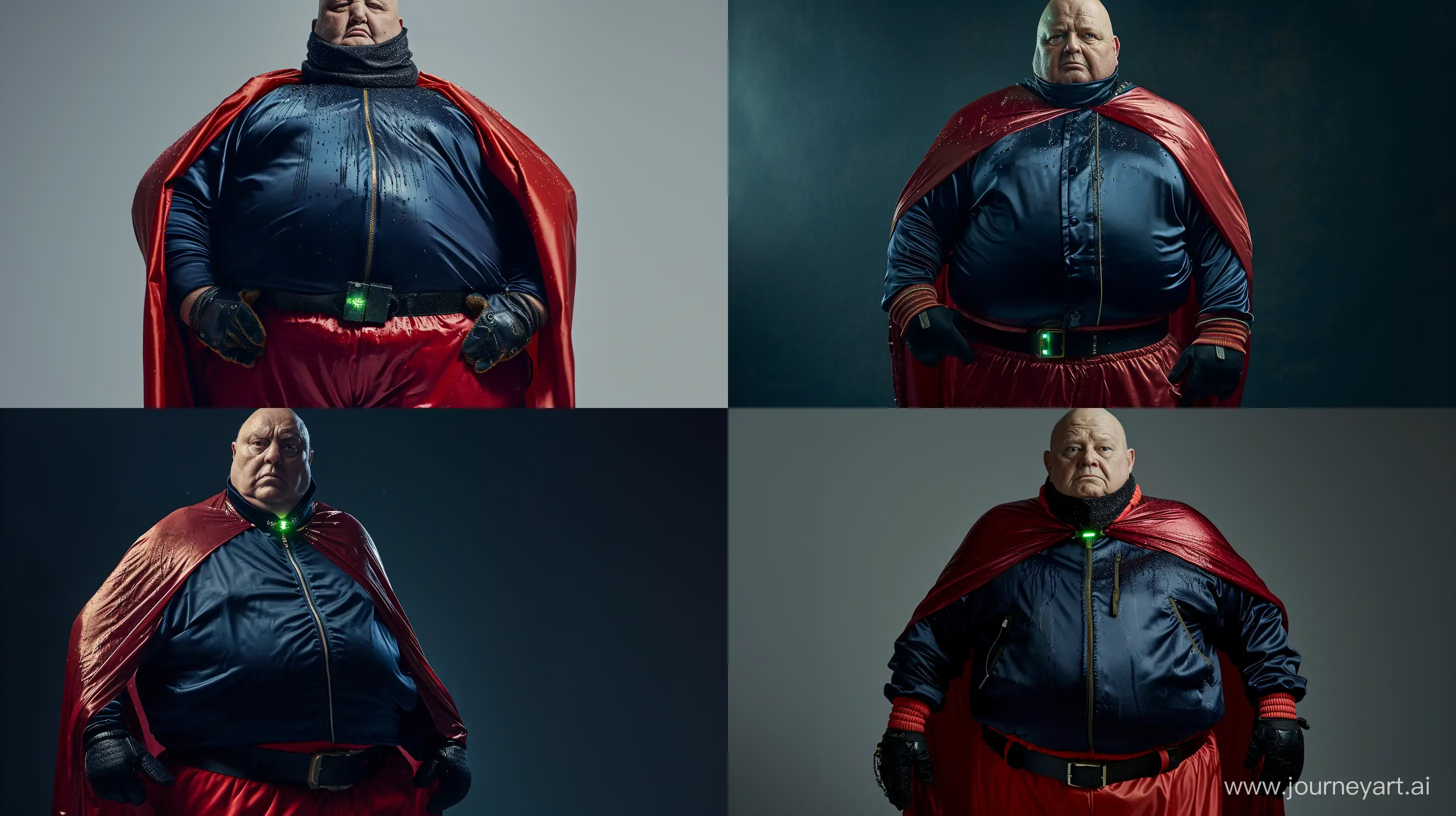 Elderly-Superhero-in-Red-Silky-Cape-and-Navy-Tracksuit