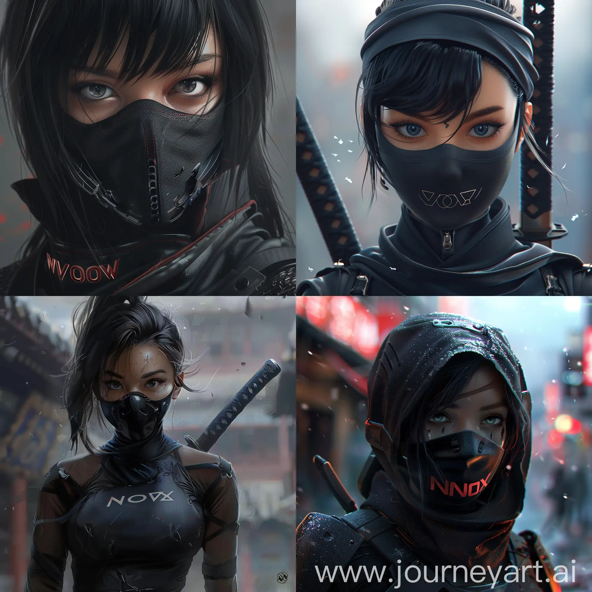 realistic , ninja girl, The one with NOVA written on it

