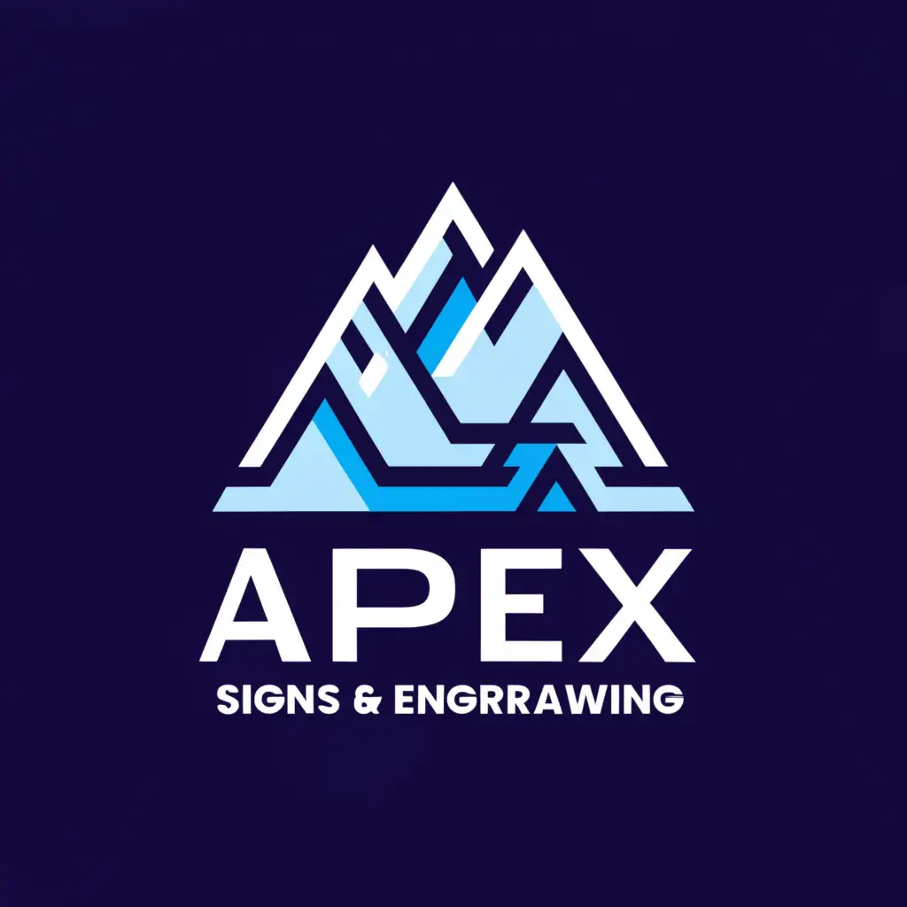 a logo design,with the text "APEX AWARDS SIGNS & ENGRAVING", main symbol:MOUNTAIN,Moderate,clear background
