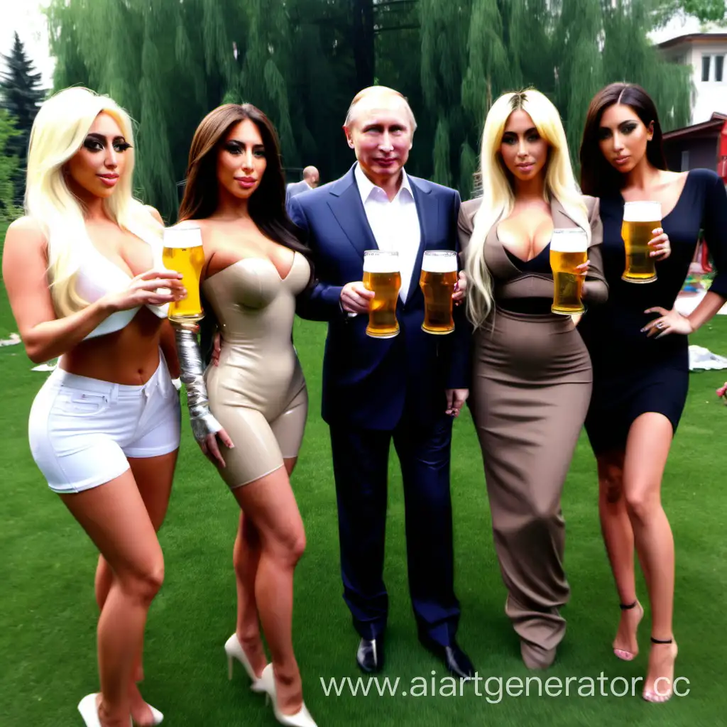 Леди Гага, Ким Кардашьян, Путин и Майли сайрус пьют пиво во дворе в Пензе