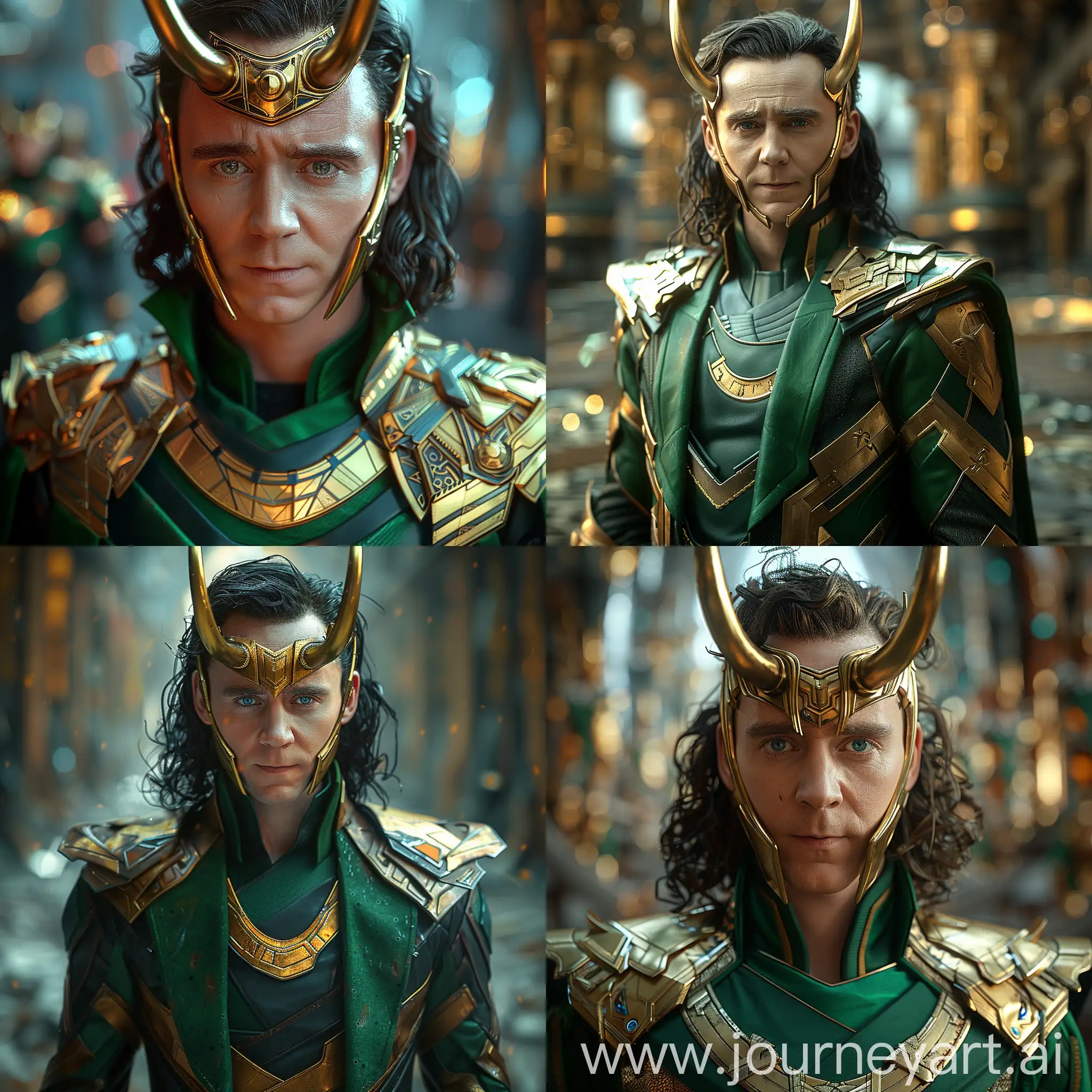 Ultra-modern futuristic Marvel Loki, ultramodern futuristic Marvel Loki, octane render --stylize 1000