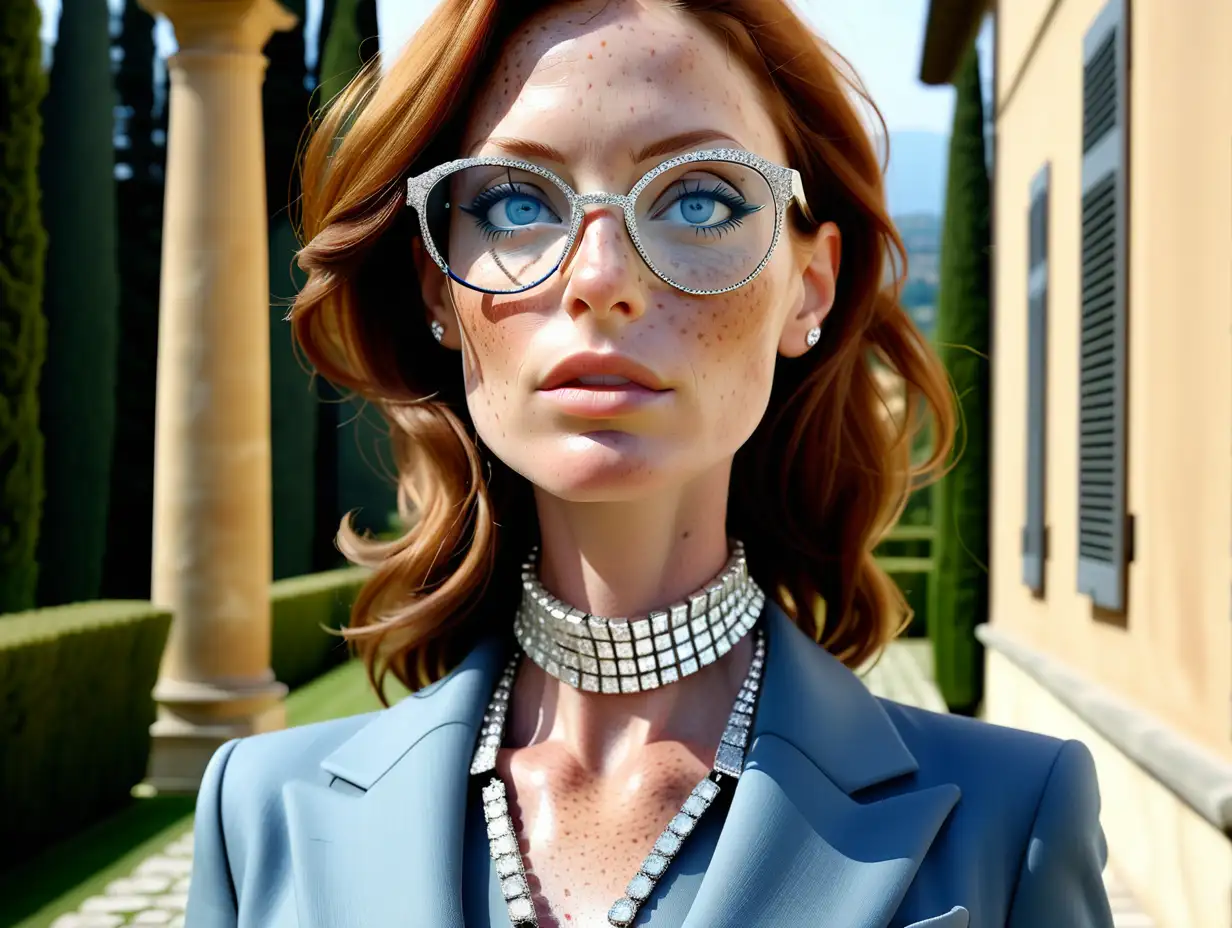 Elegant Laura Jolie Fashionable Prada Chic at Luxury Villa in Firenze