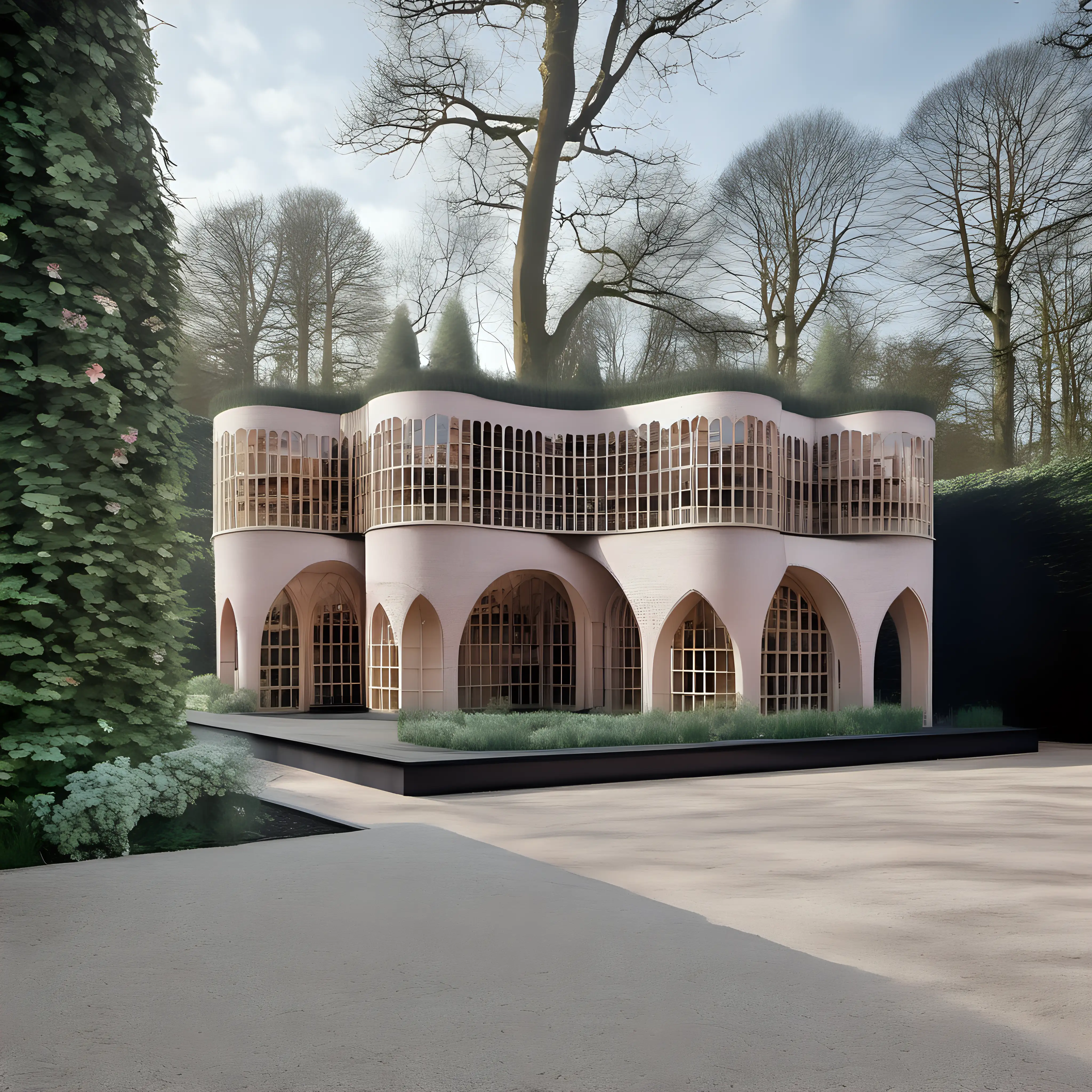 Modern Garden Folly for Two Inspired by MVRDV Architecture on a Sunny Day