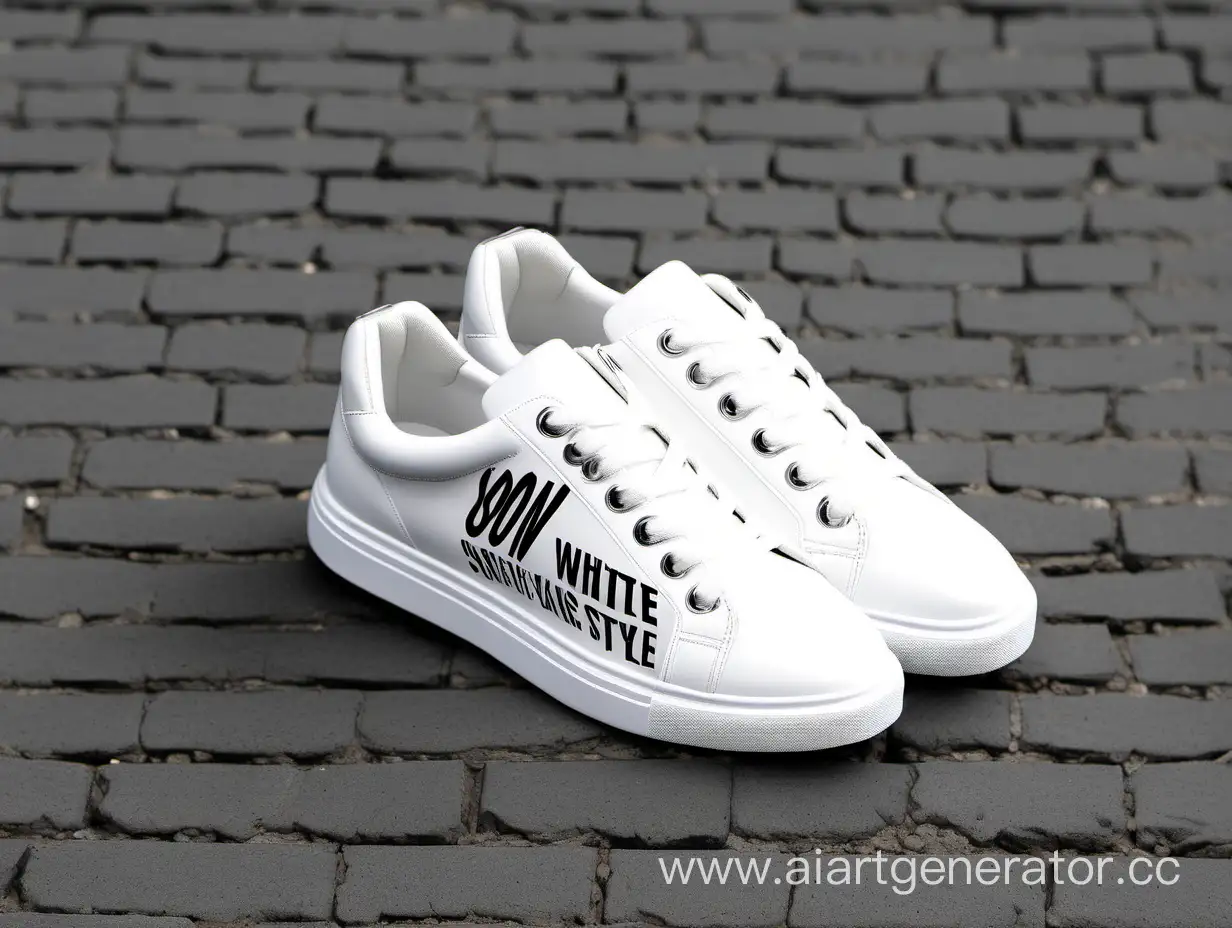 sneakers inscription "WHITE STYLE"