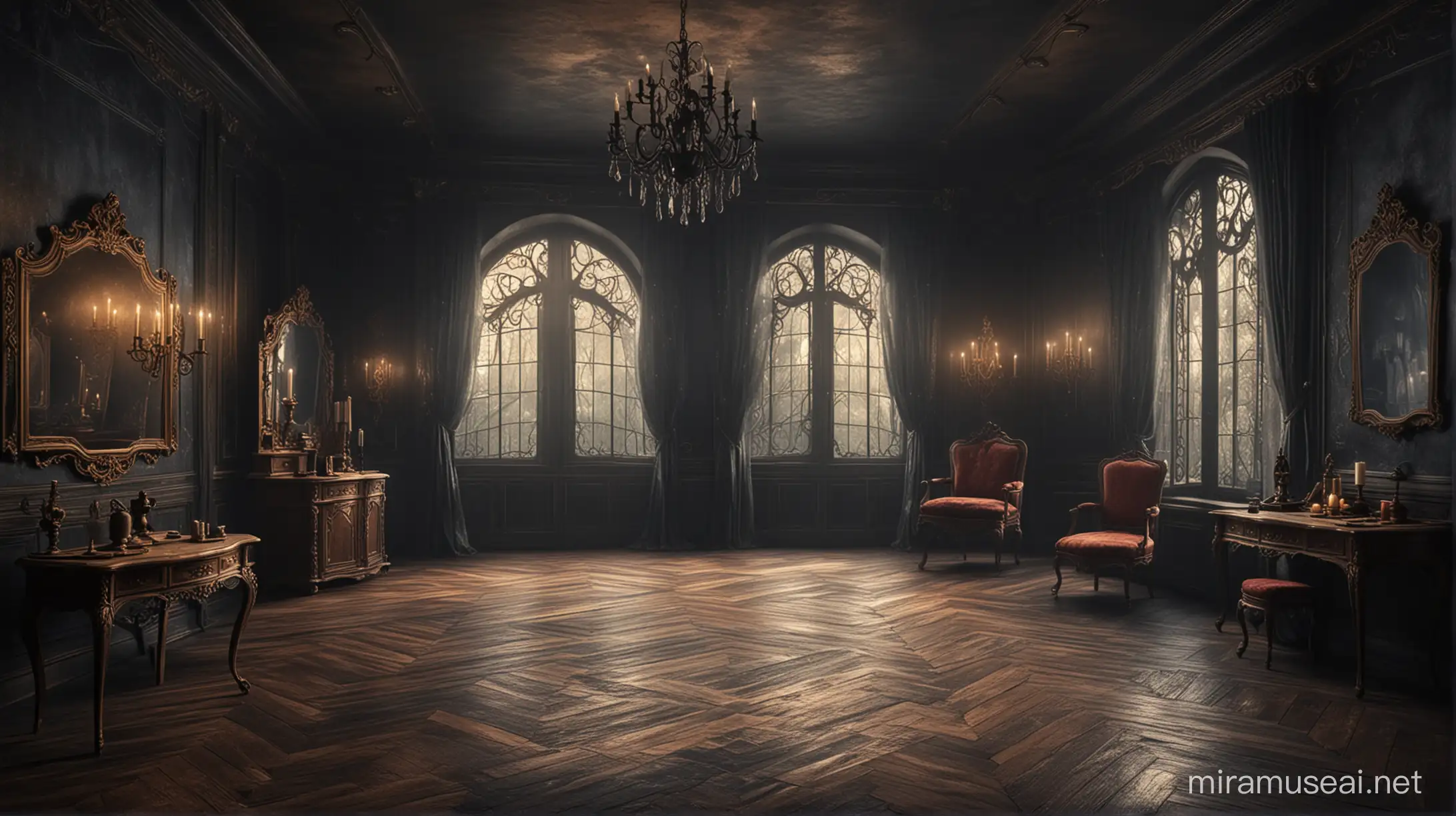 Enchanted Dark Fantasy Room Beauty and the Beast Background