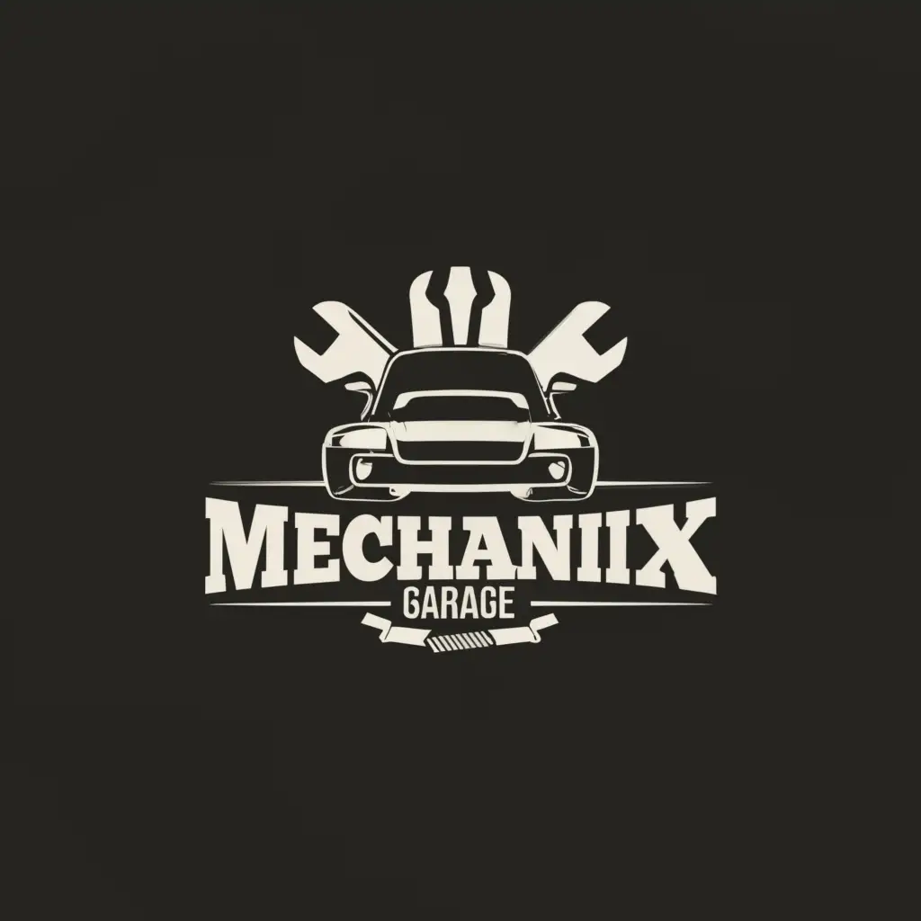 a logo design,with the text "MechanixGarage", main symbol:Auto repair shop,complex,be used in Automotive industry,clear background