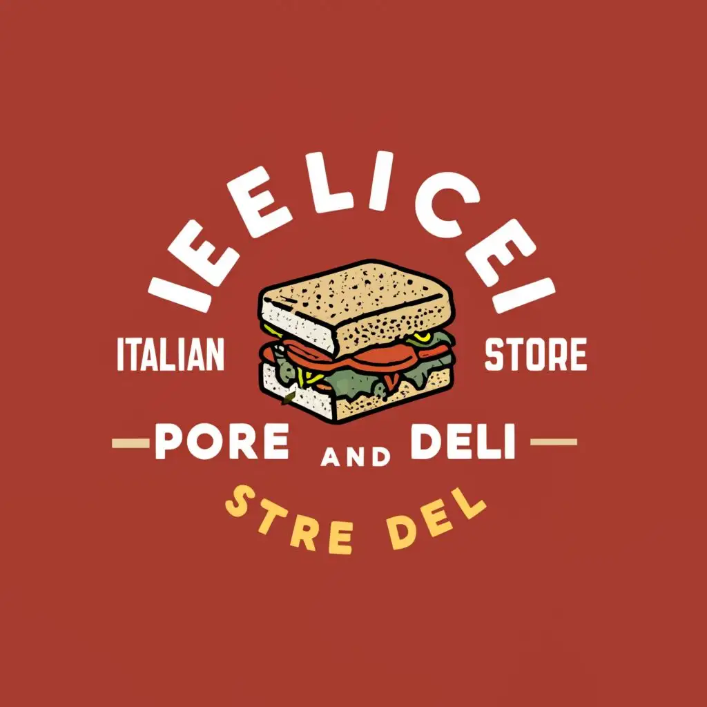 a logo design,with the text "Felice Italian Pork Store and Deli (The input appears to be in English, so I repeat it here without any modifications.)", main symbol:sandwich,Moderate,clear background