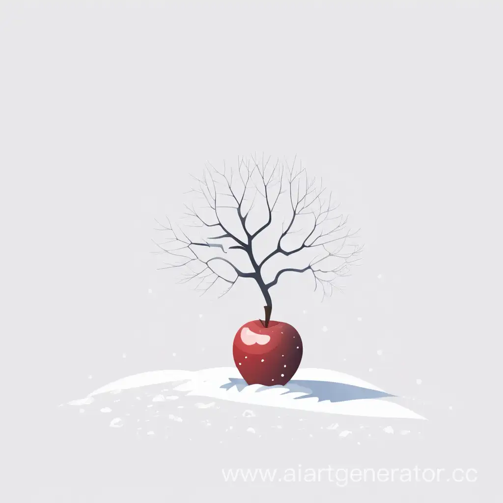 Whimsical-Winter-Apple-Sketch-Minimalist-Artistic-Drawing