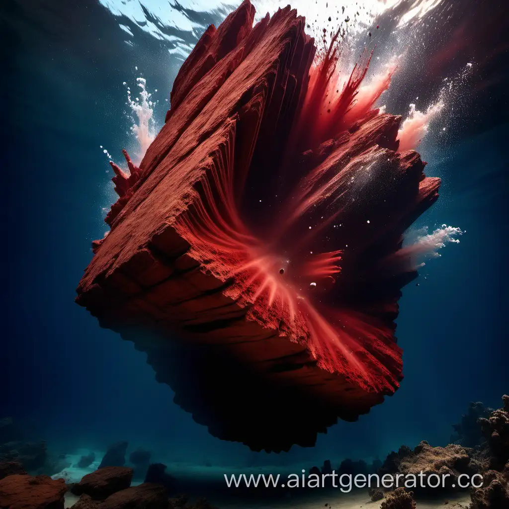 Vibrant-Underwater-Explosion-Captivating-Red-Rock-Burst