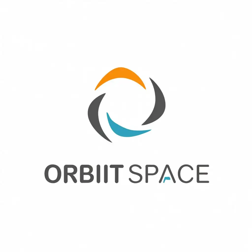 a logo design,with the text  "OrbitSpace   ", main symbol:'O', 'S', 'Orbit', 'Space',Moderate,clear background