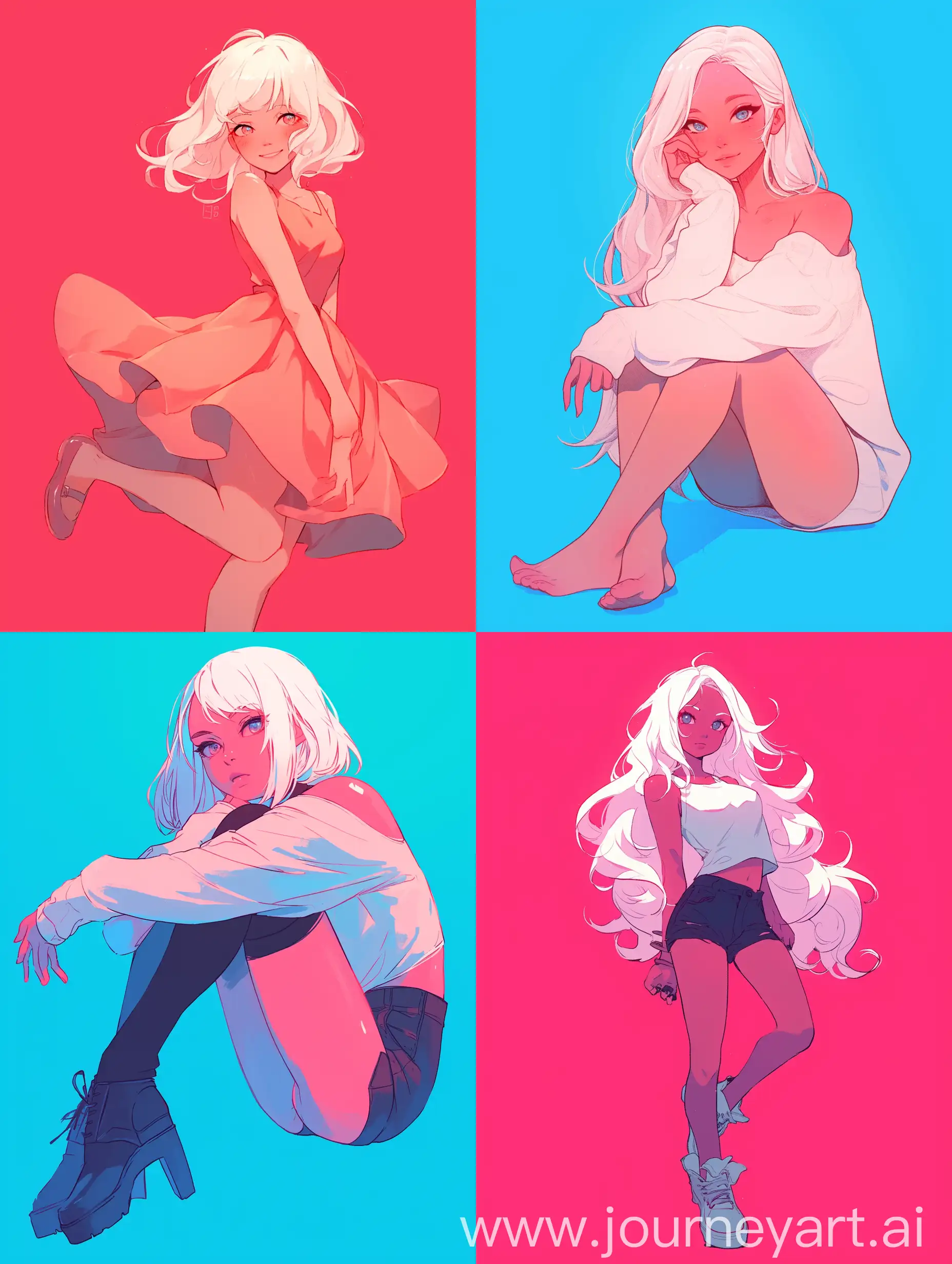 Vibrant-Digital-Art-of-Anime-Girl-with-Pink-Skin-and-White-Hair