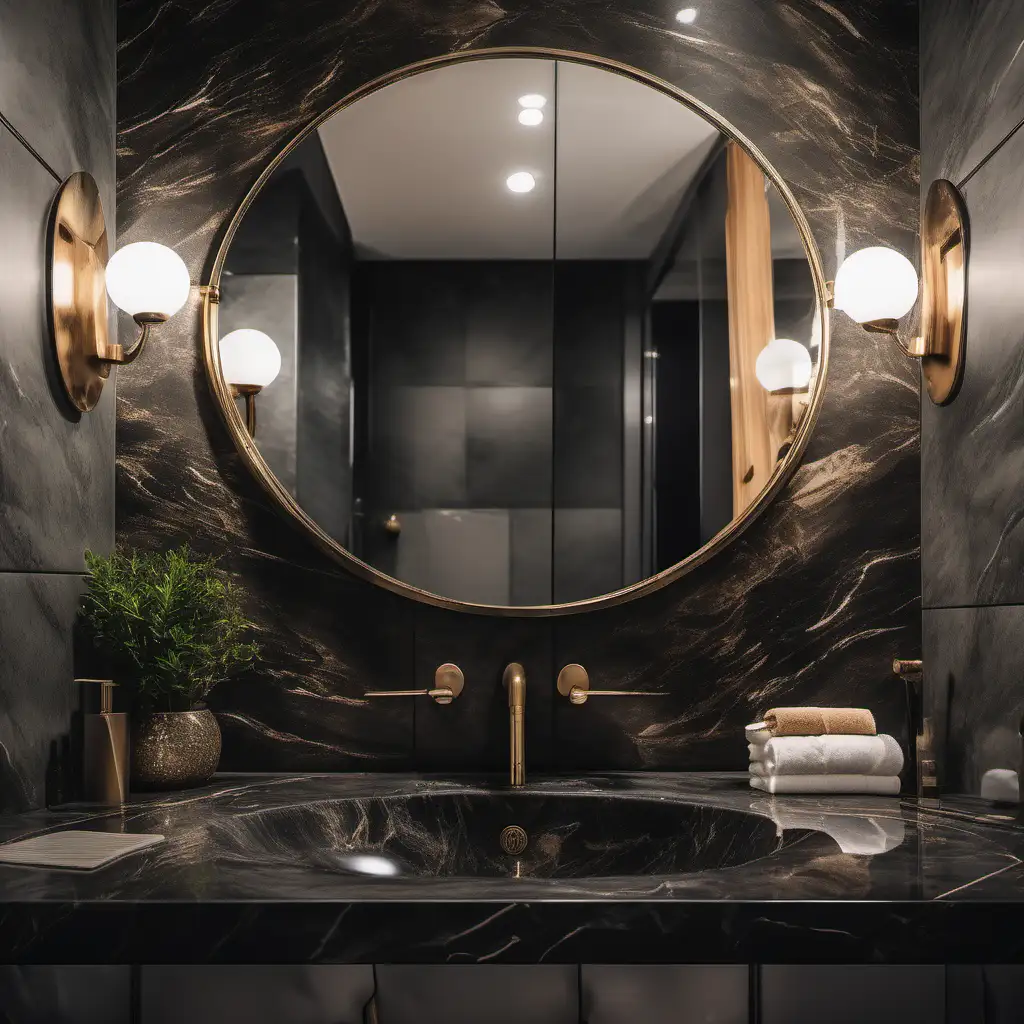 Editorial style photograph of a luxury bathroom high resolution 8k