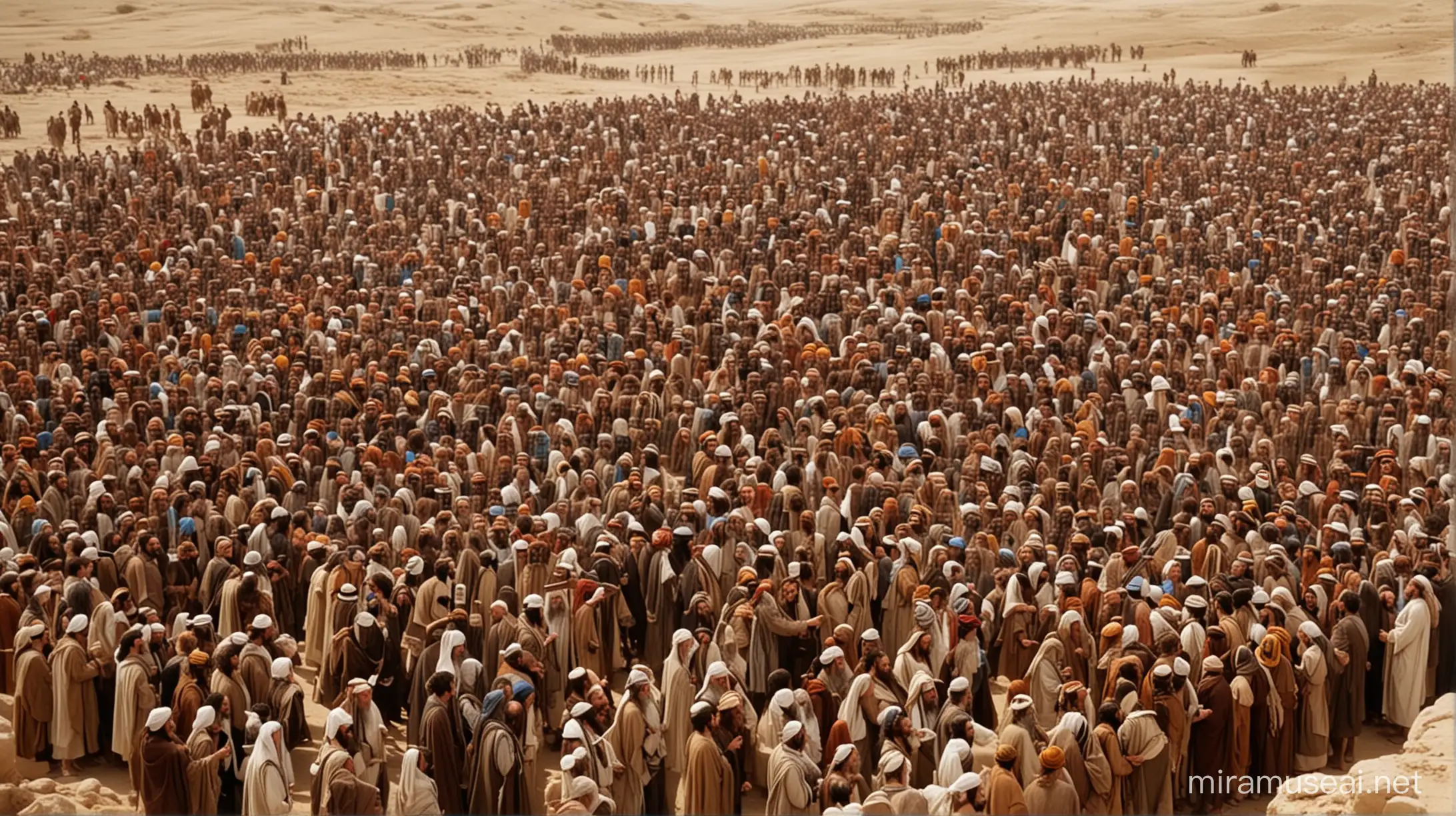 A large crowd of jewish people in moses era