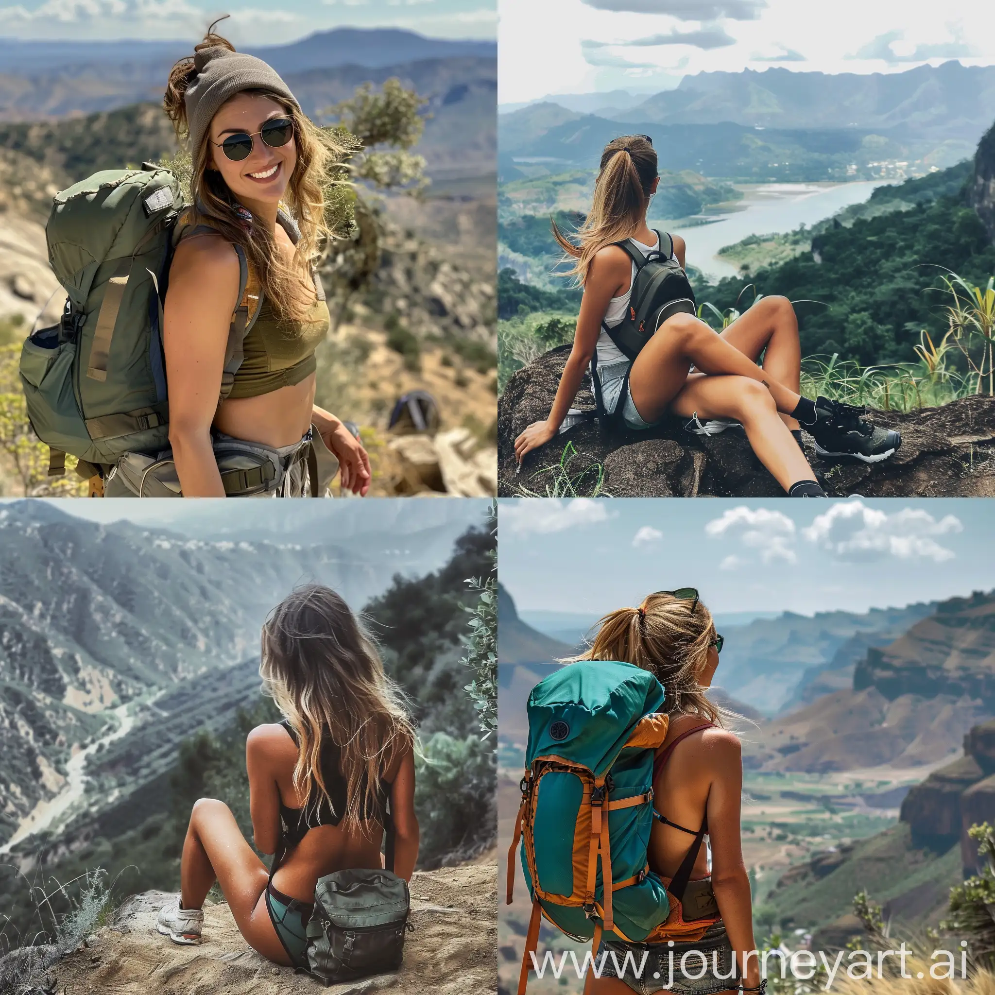 Adventurous-Women-Hiking-in-Stunning-Scenery