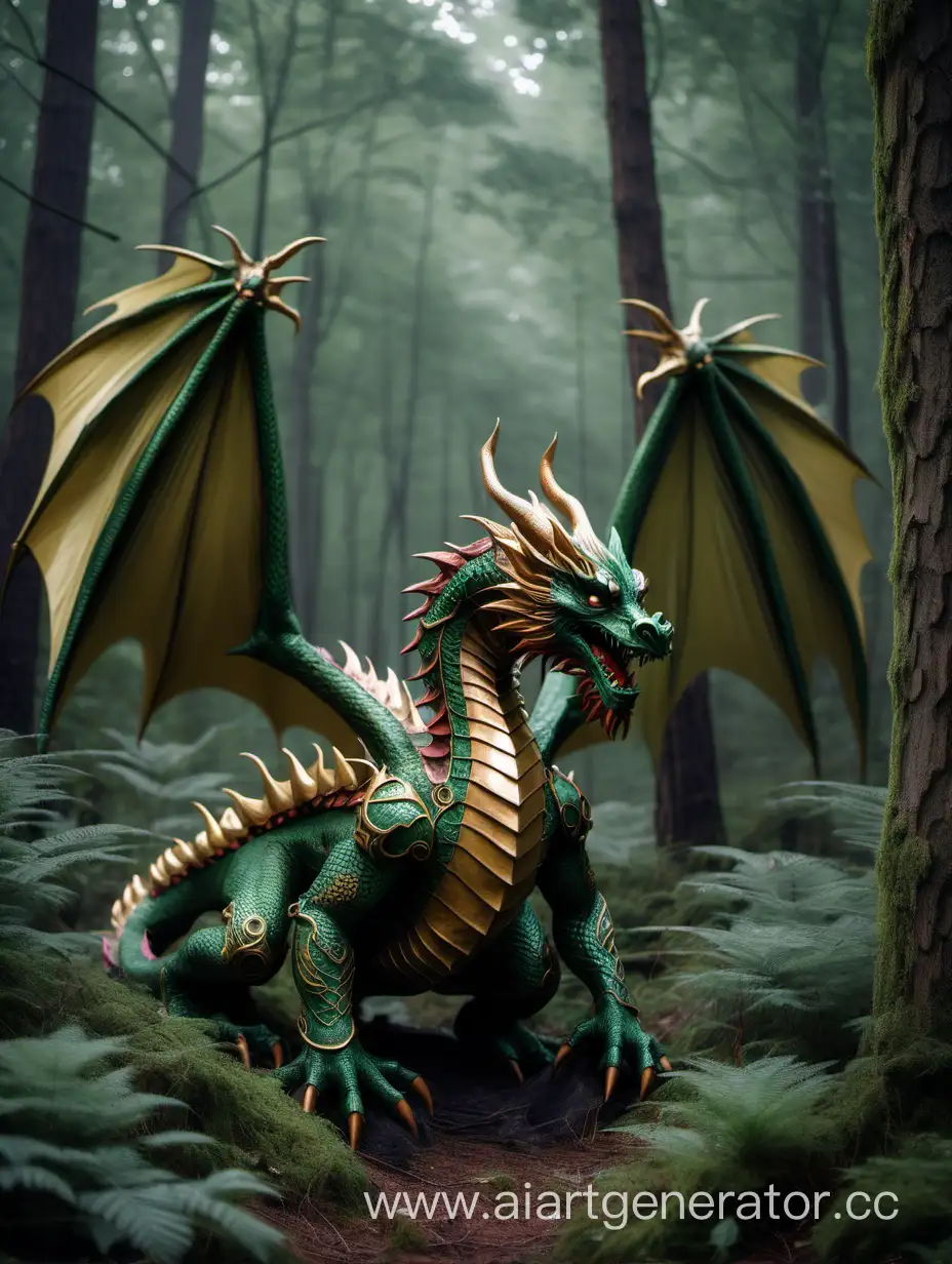 ThreeHeaded-Dragon-Roaming-Through-Enchanted-Forest