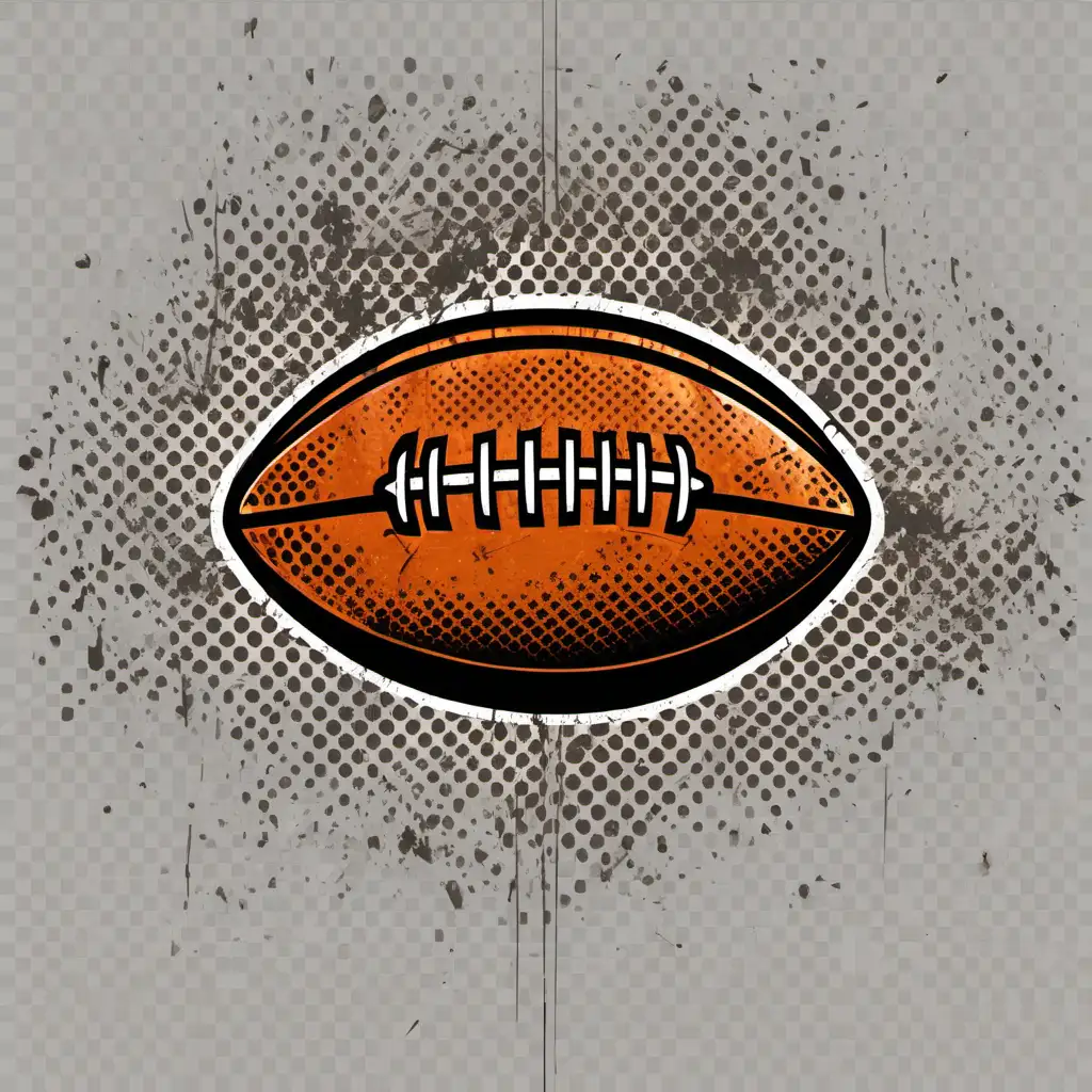 Distressed Football on Transparent Background