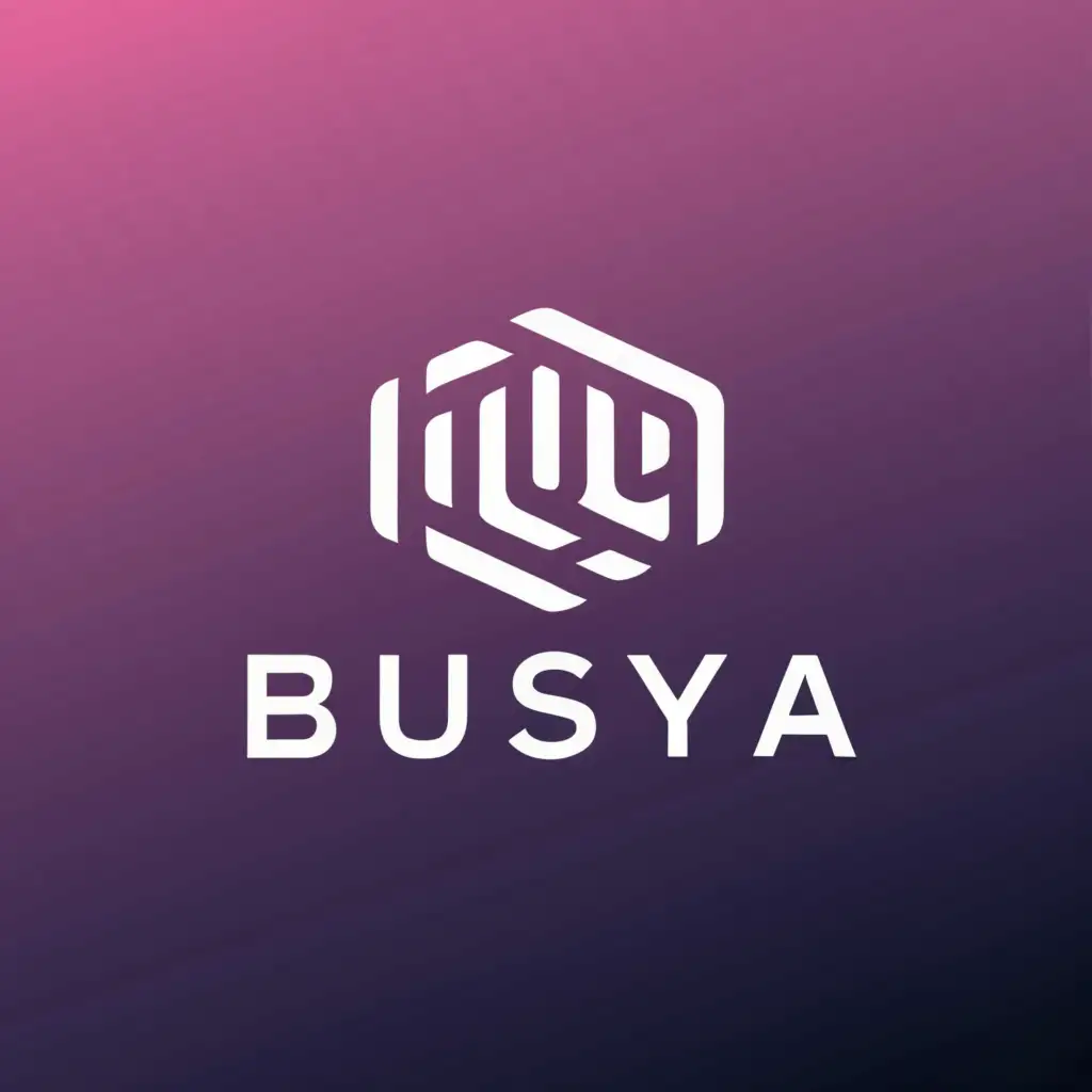 a logo design,with the text "Busya", main symbol:purple,complex,clear background