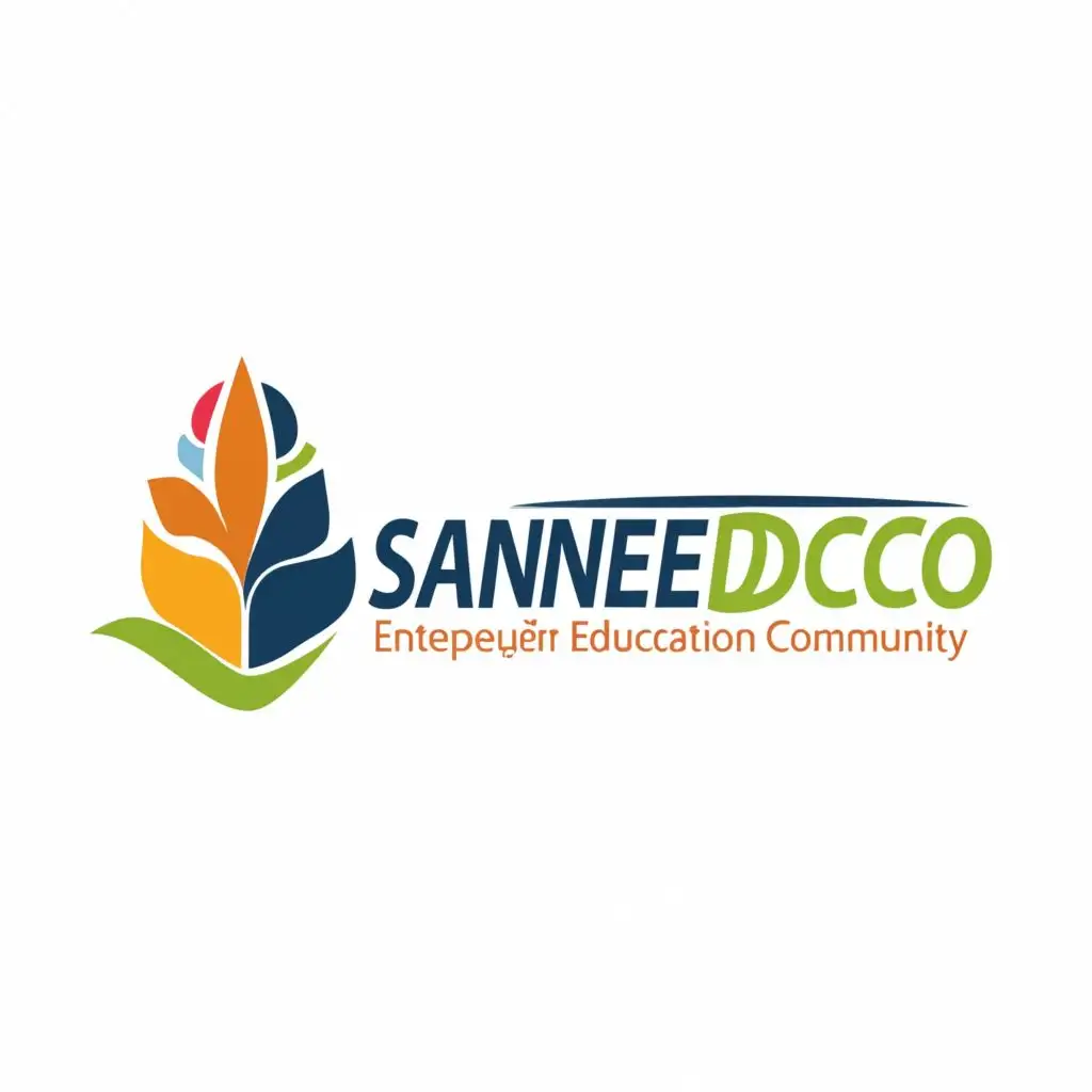 logo, santri entrepeuner education community in public relation, with the text "SANEEDCO", typography, be used in Education industry