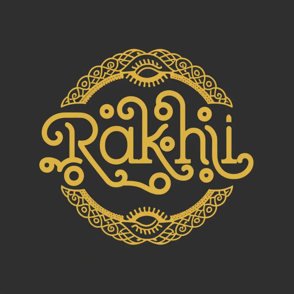 a logo design,with the text "Rakhi", main symbol:Oroboros around the text,complex,be used in Religious industry,clear background
