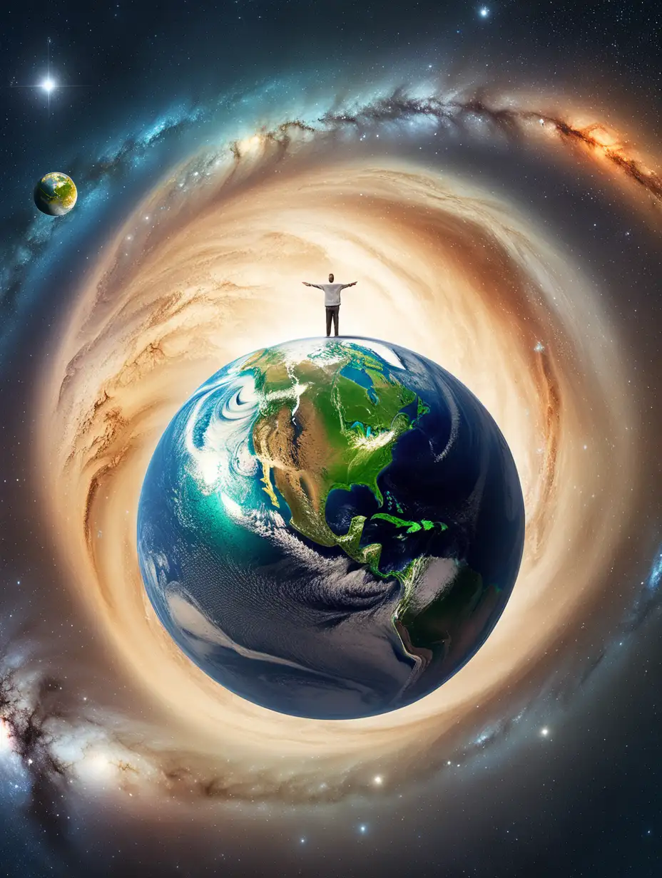faith. Earth as a tiny planet in a vast universe full of life
