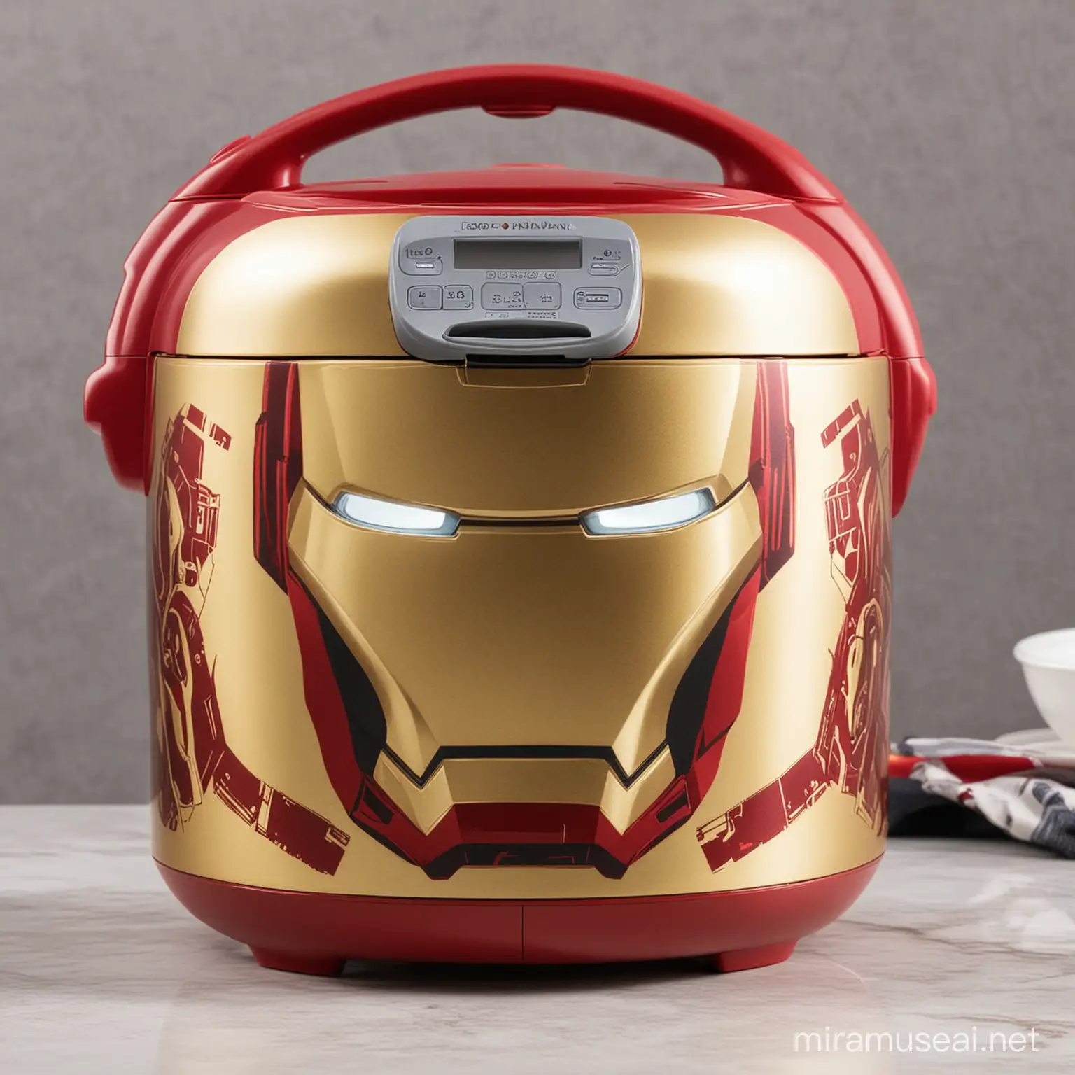 Image of an Iron Man patterned rice cooker