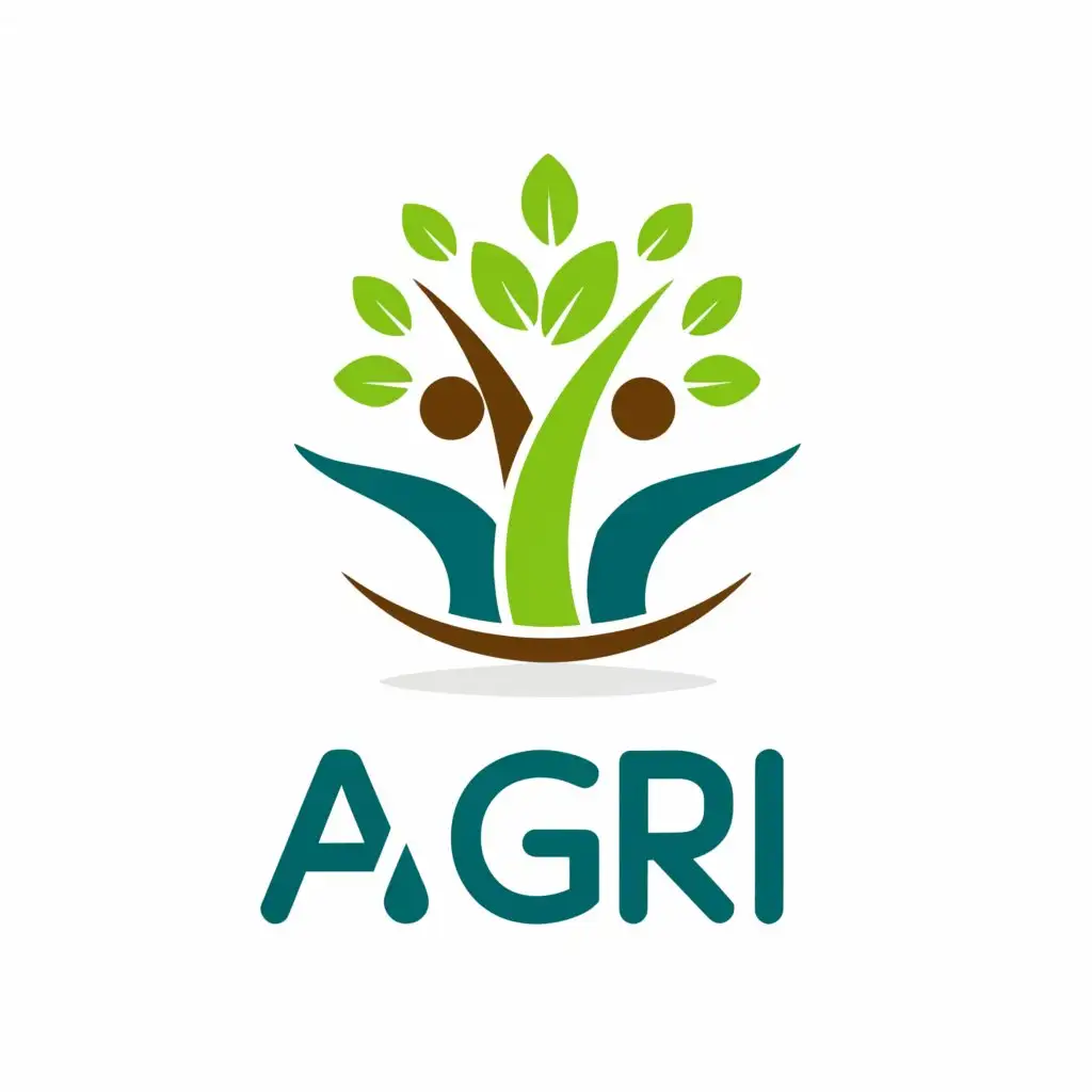 a logo design,with the text "Agri", main symbol:farming business tree plant people planet,complex,clear background
