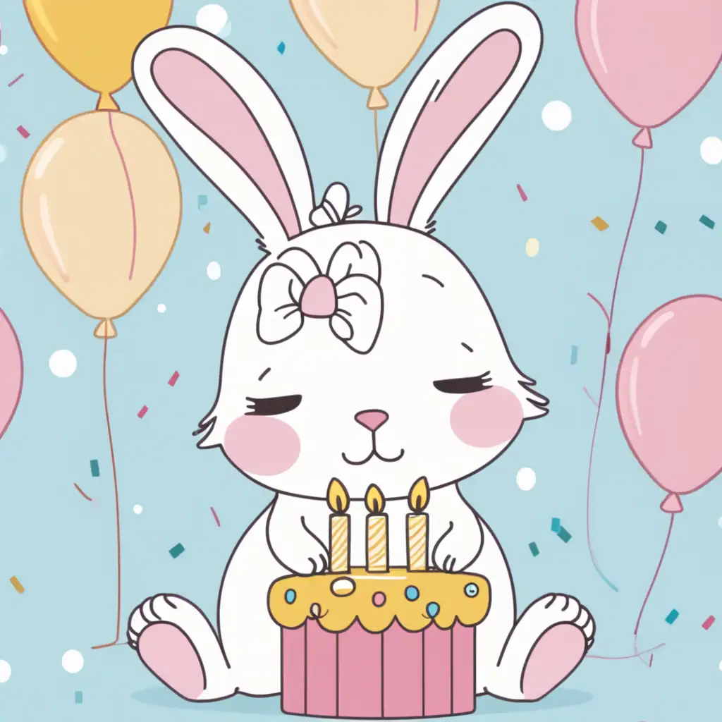 Adorable Bunny Celebrates a Joyous Birthday Bash