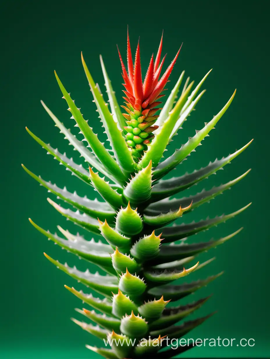 Aloe Succotrina flower 8k on green color background
