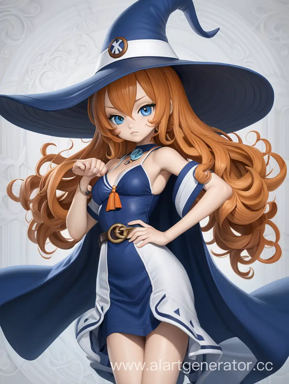 Seductive-Nami-in-Navy-Blue-Dress-and-Witch-Hat