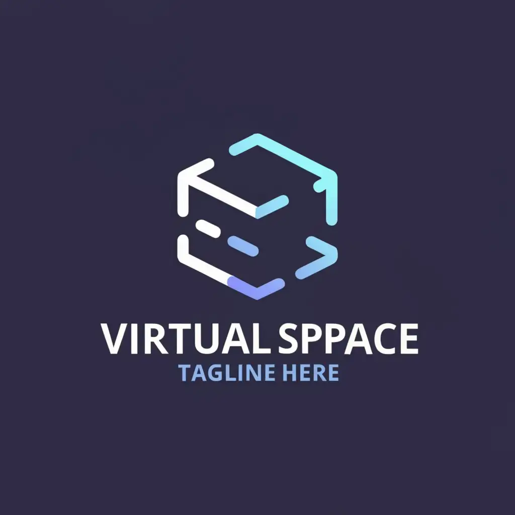 a logo design,with the text "Virtual Space", main symbol:Virtual glass, work space, simple,Minimalistic,be used in Technology industry,clear background