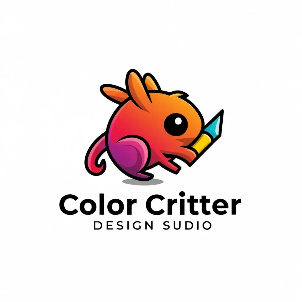Create a design studio logo. The studio is called Color Critter. The logo should be minimalistic and modern and will be used for the web version of the product, as well as for desktop and mobile versions. use black colors. No unnecessary details and minimal detail.