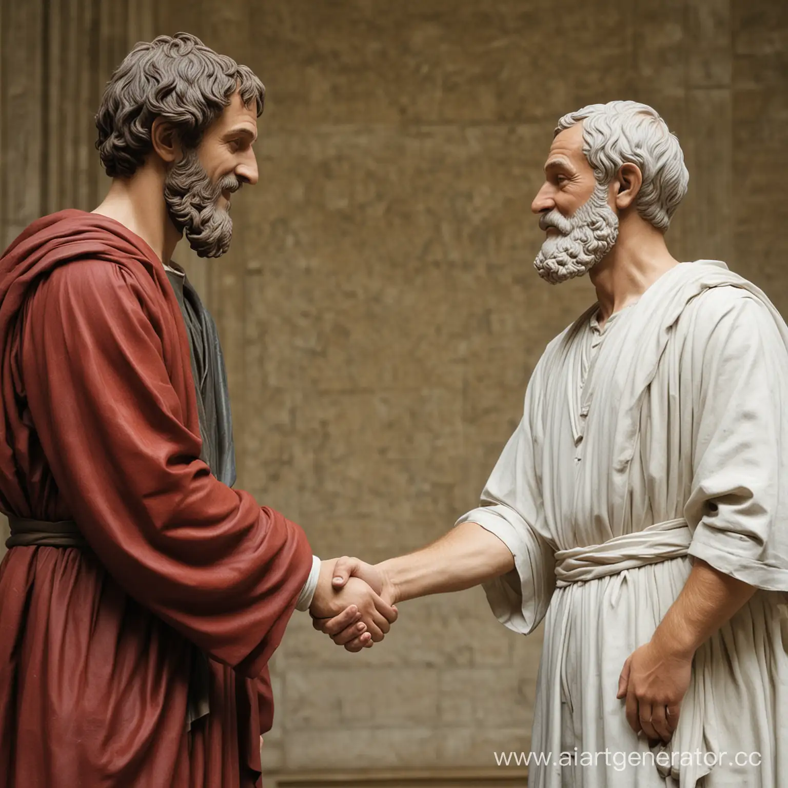 Студент медицинского вуза жмёт руку Аристотелю