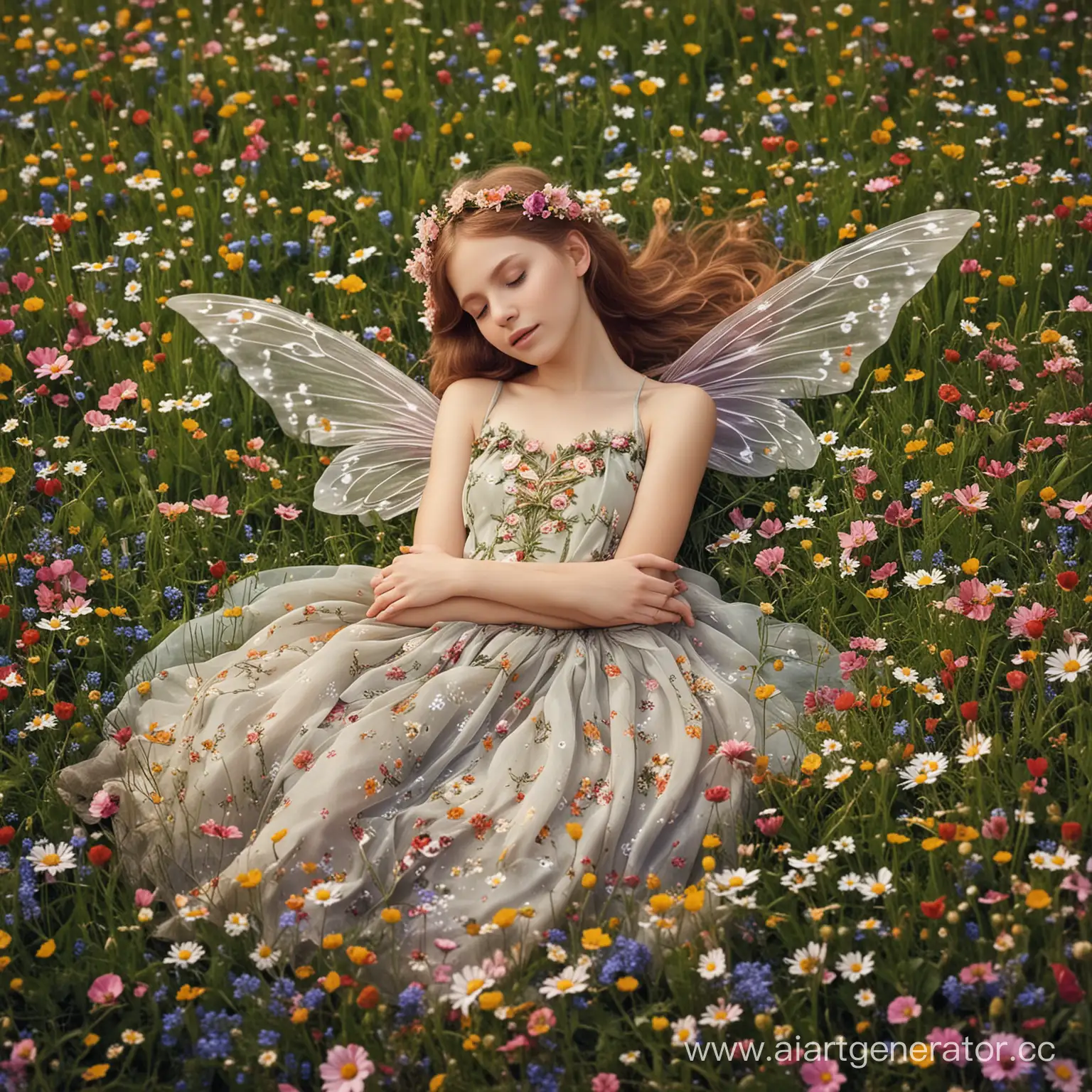 Tranquil-Fairy-Sleeping-on-a-Blossoming-Meadow