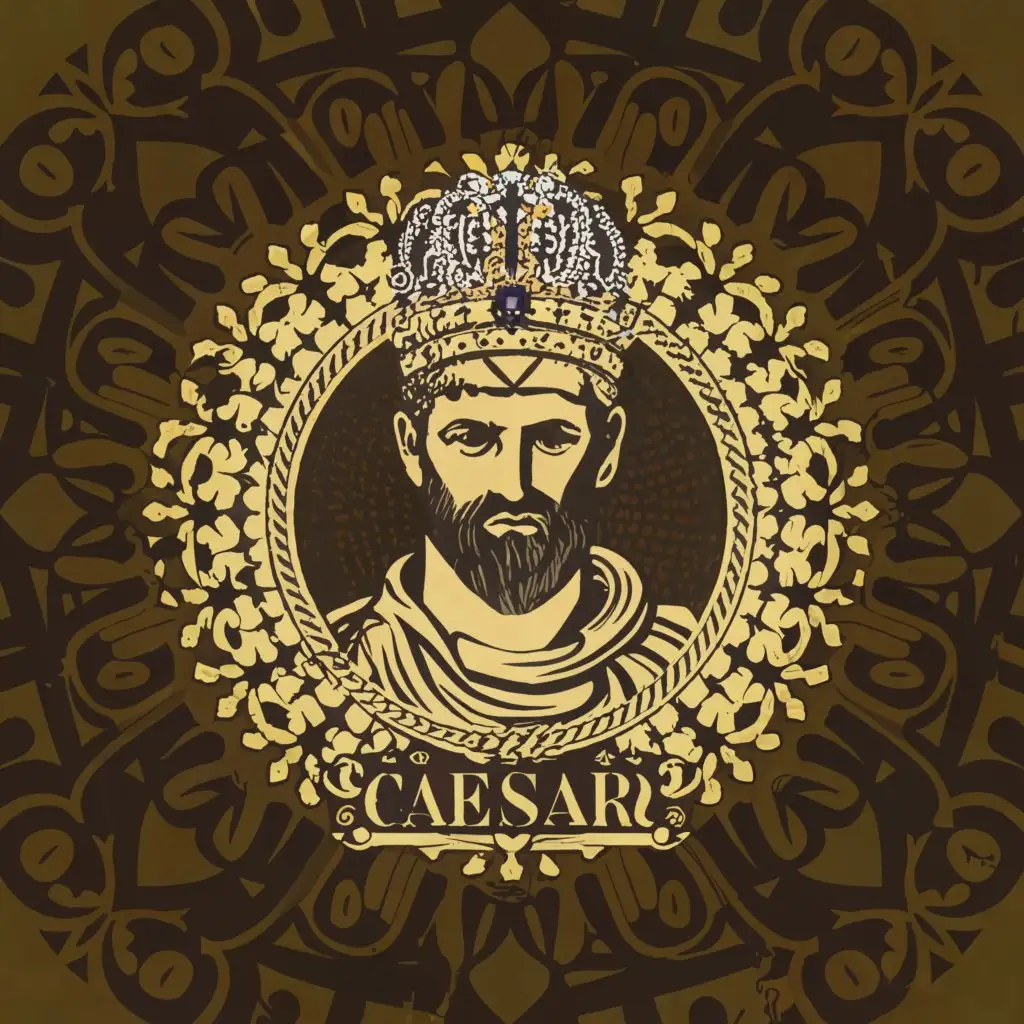 a logo design,with the text "Caesar Trades VENI VIDI VICI", main symbol:Emperor,complex,be used in Finance industry,clear background