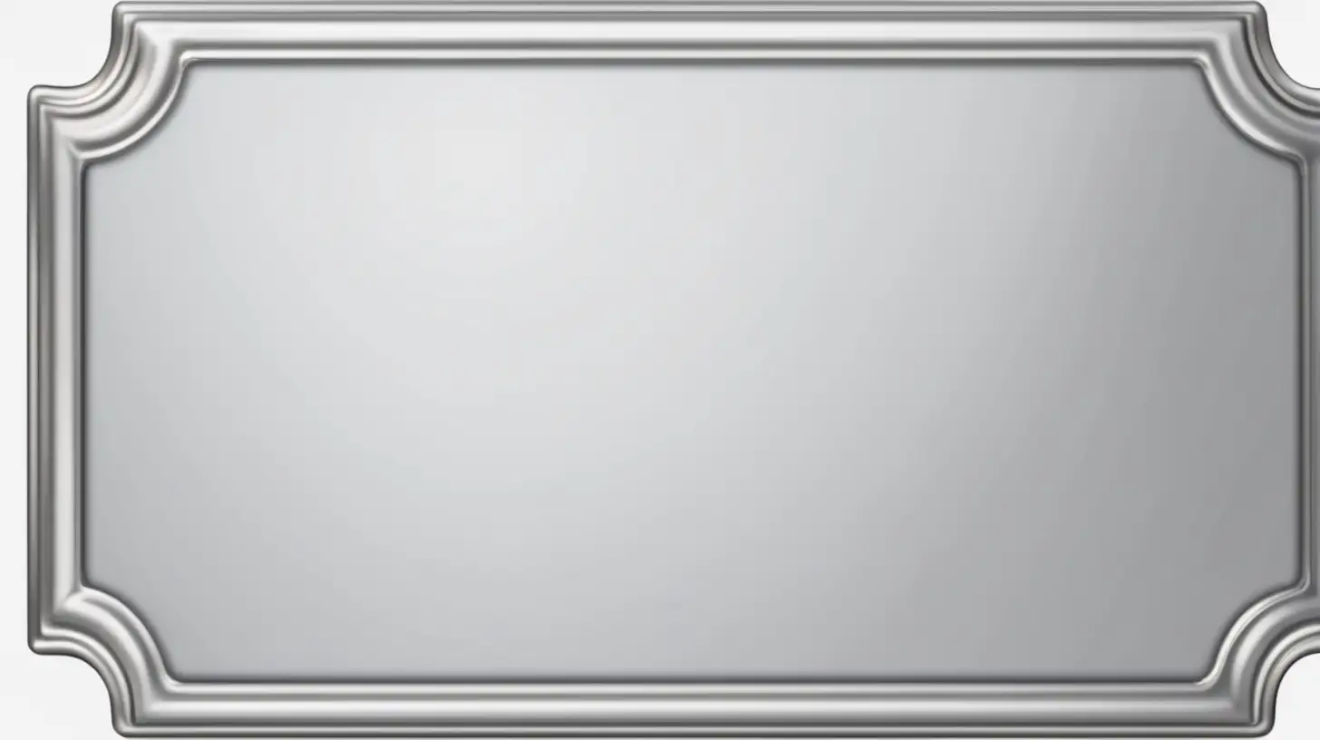 a plain blank silver plaque, transparent background