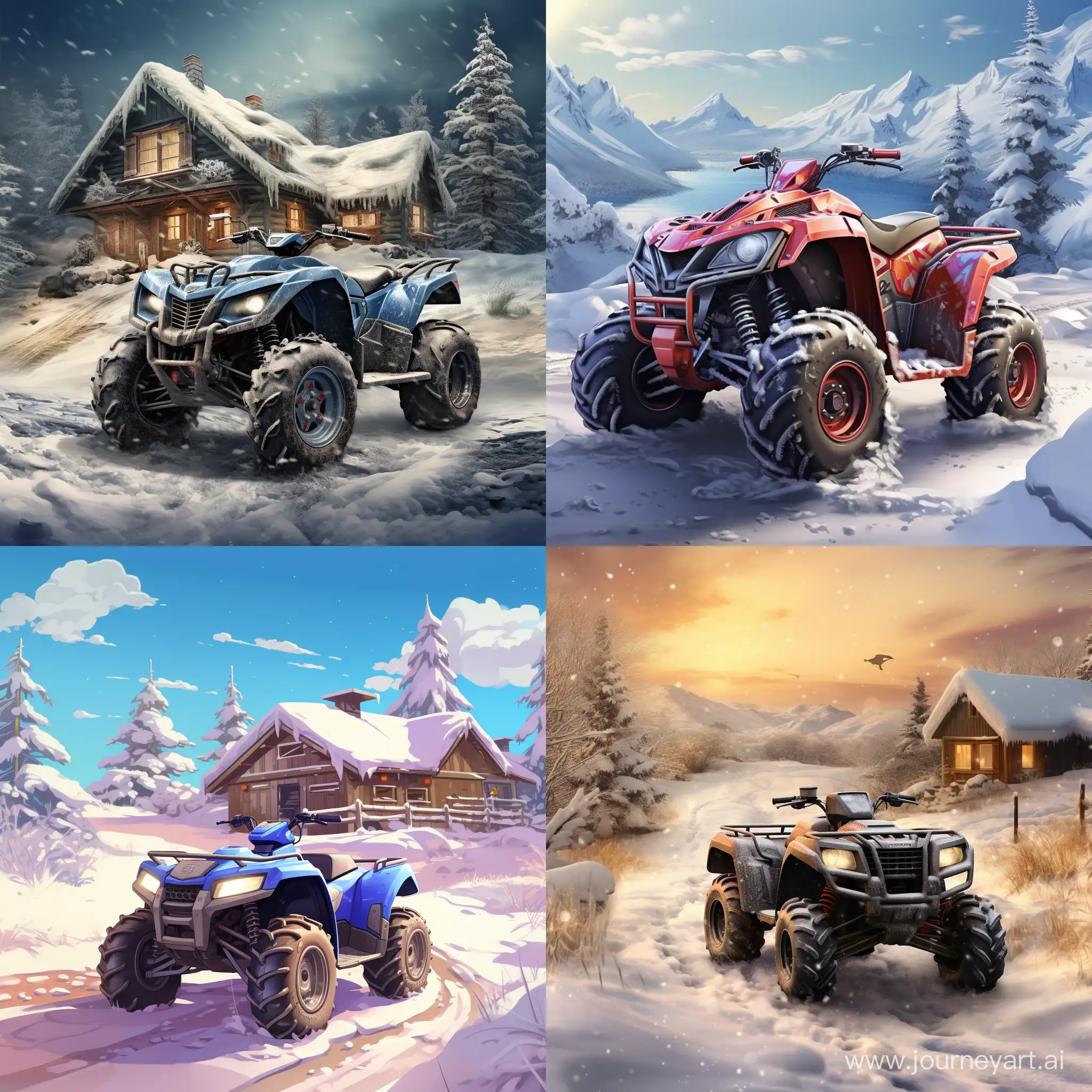 Winter-Quad-Biking-in-Nature-New-Years-Card-Scene-with-Snow