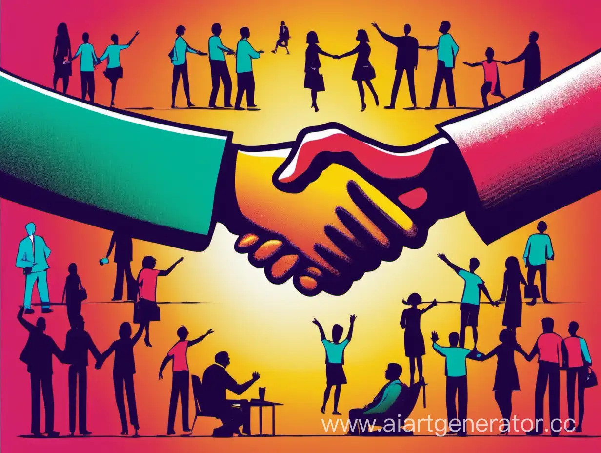 Reconciliation-and-Unity-Poster-Vibrant-Harmony-of-People-Shaking-Hands-and-Embracing