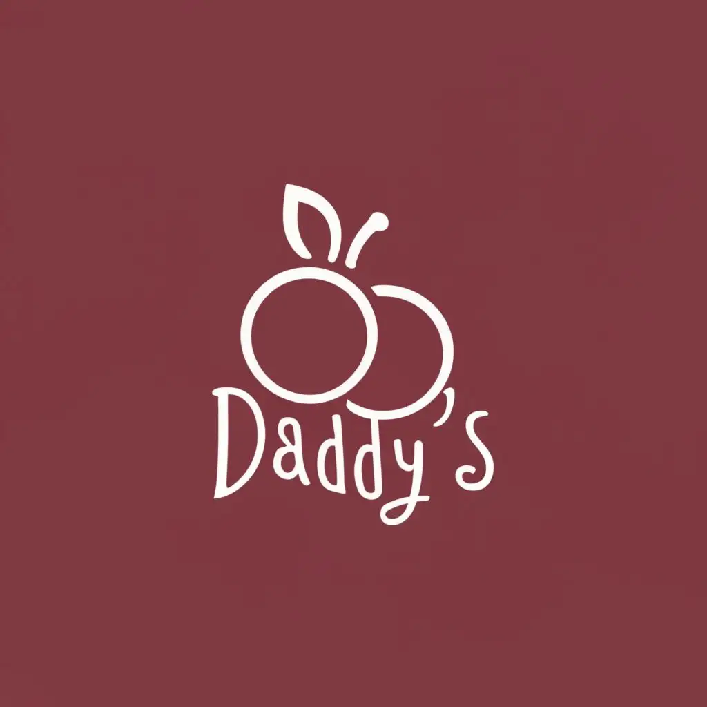 logo, cherry, with the text "Daddy's", typography