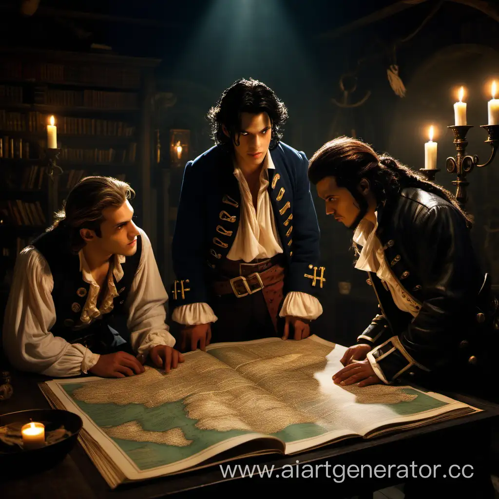 Mysterious-Nighttime-Strategy-Meeting-with-PirateThemed-Figurines
