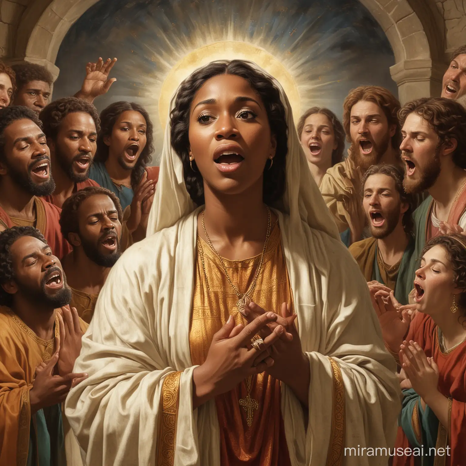 gospel singers shown in biblical art