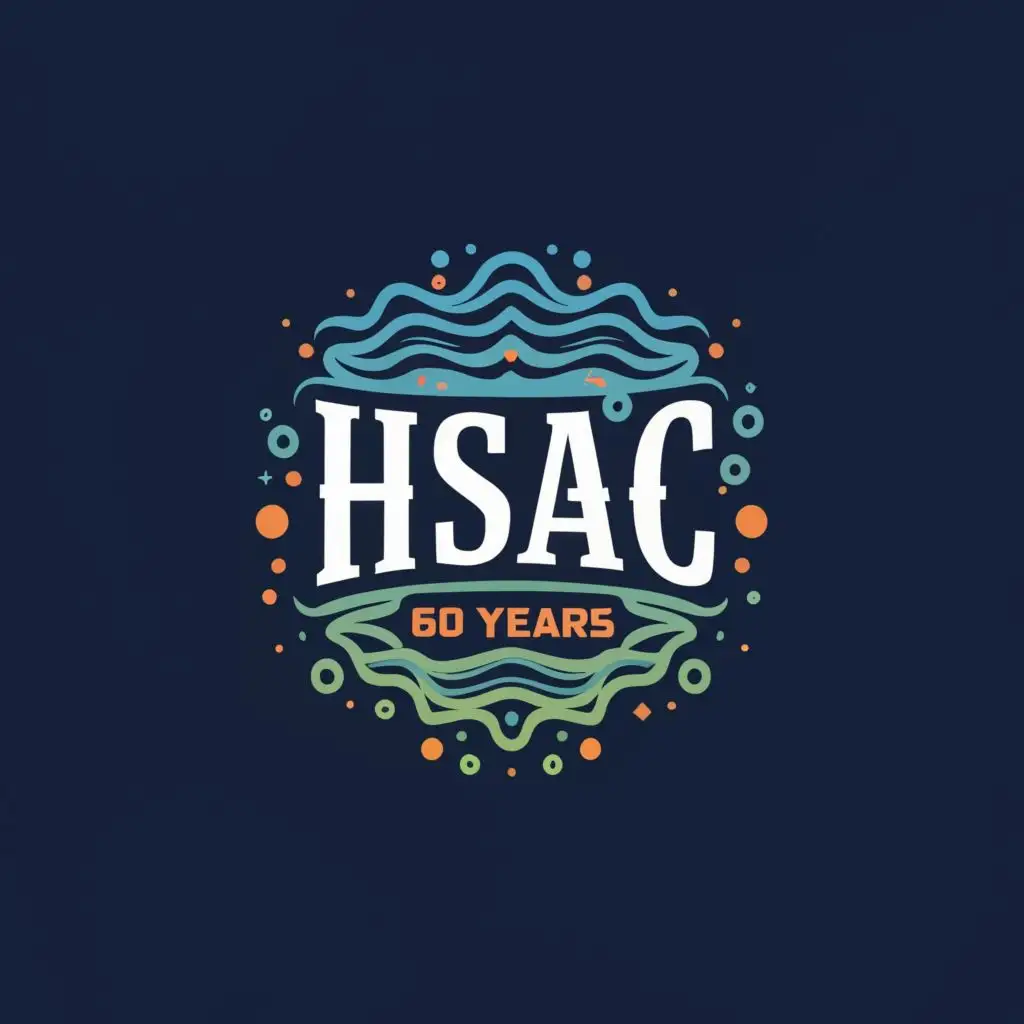 logo, underwater, with the text "HSAC 60 years", typography, be used in Sports Fitness industry