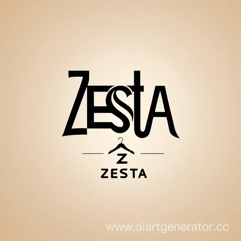 unusual logo for clothes shop that has names "zesta"