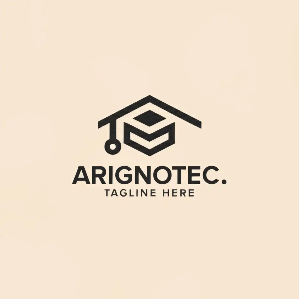 a logo design,with the text "Arignotec", main symbol:Mortarboard,Moderate,clear background