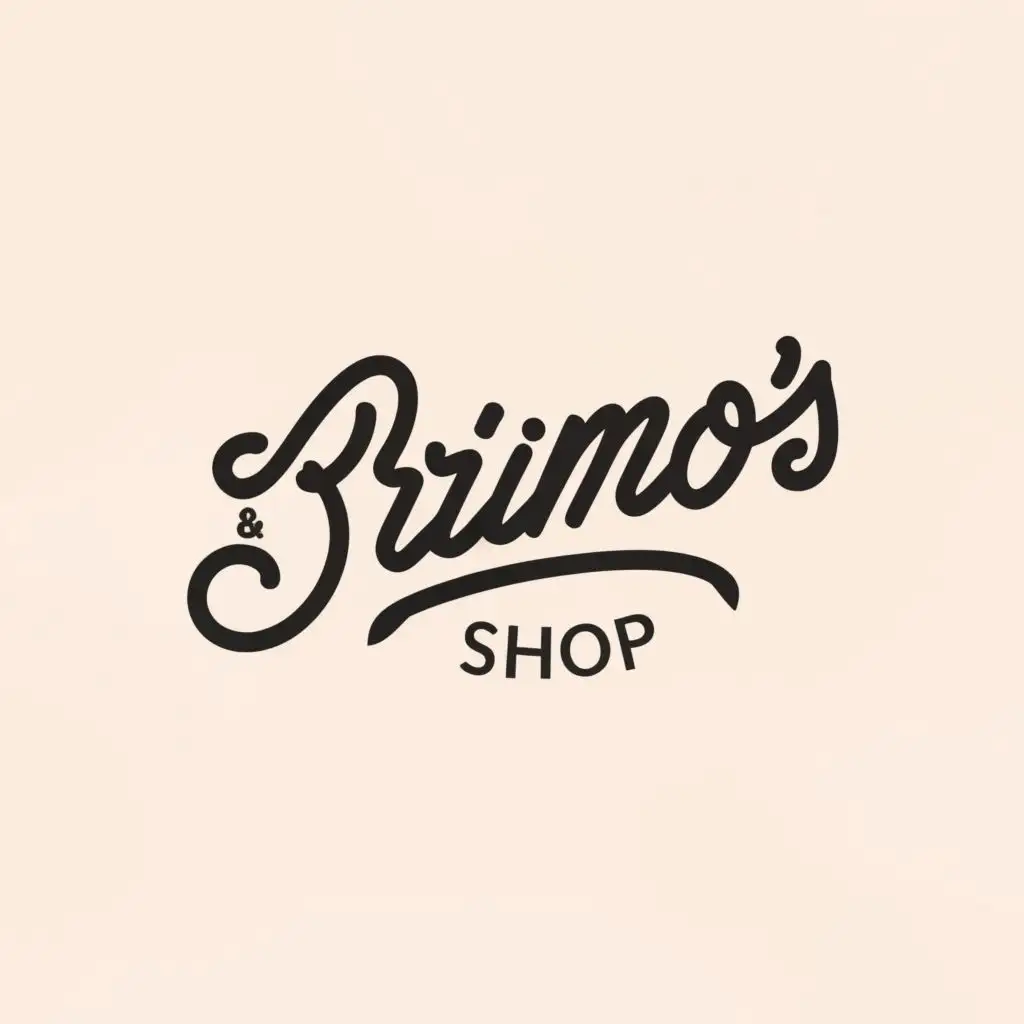 logo, online shop, with the text "BRIMO'S SHOP", typography