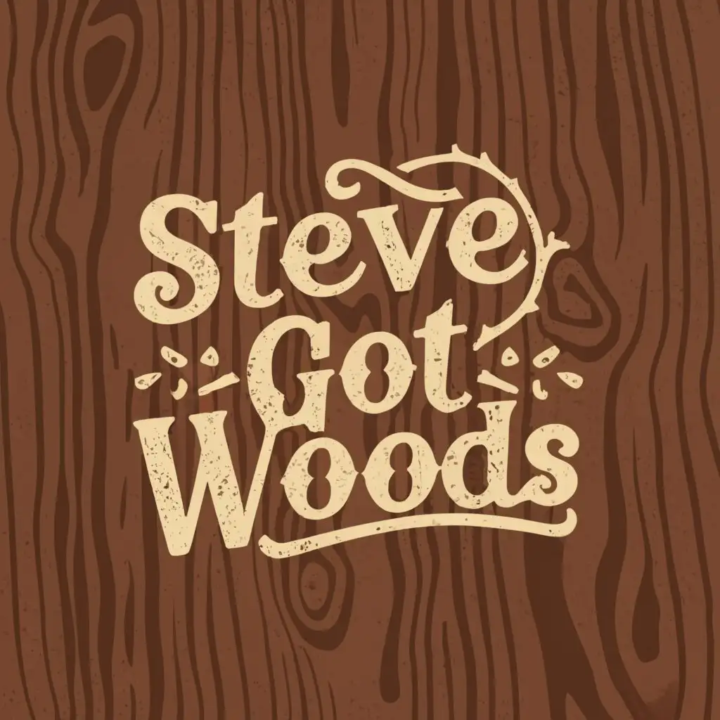 LOGO-Design-For-Steve-Got-Woods-Natural-Wood-Piece-Emblem-on-Clear-Background