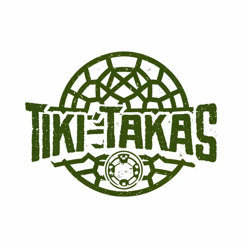 a logo design,with the text "TIKI-TAKAS", main symbol:Soccer,Moderate,be used in Sports Fitness industry,clear background